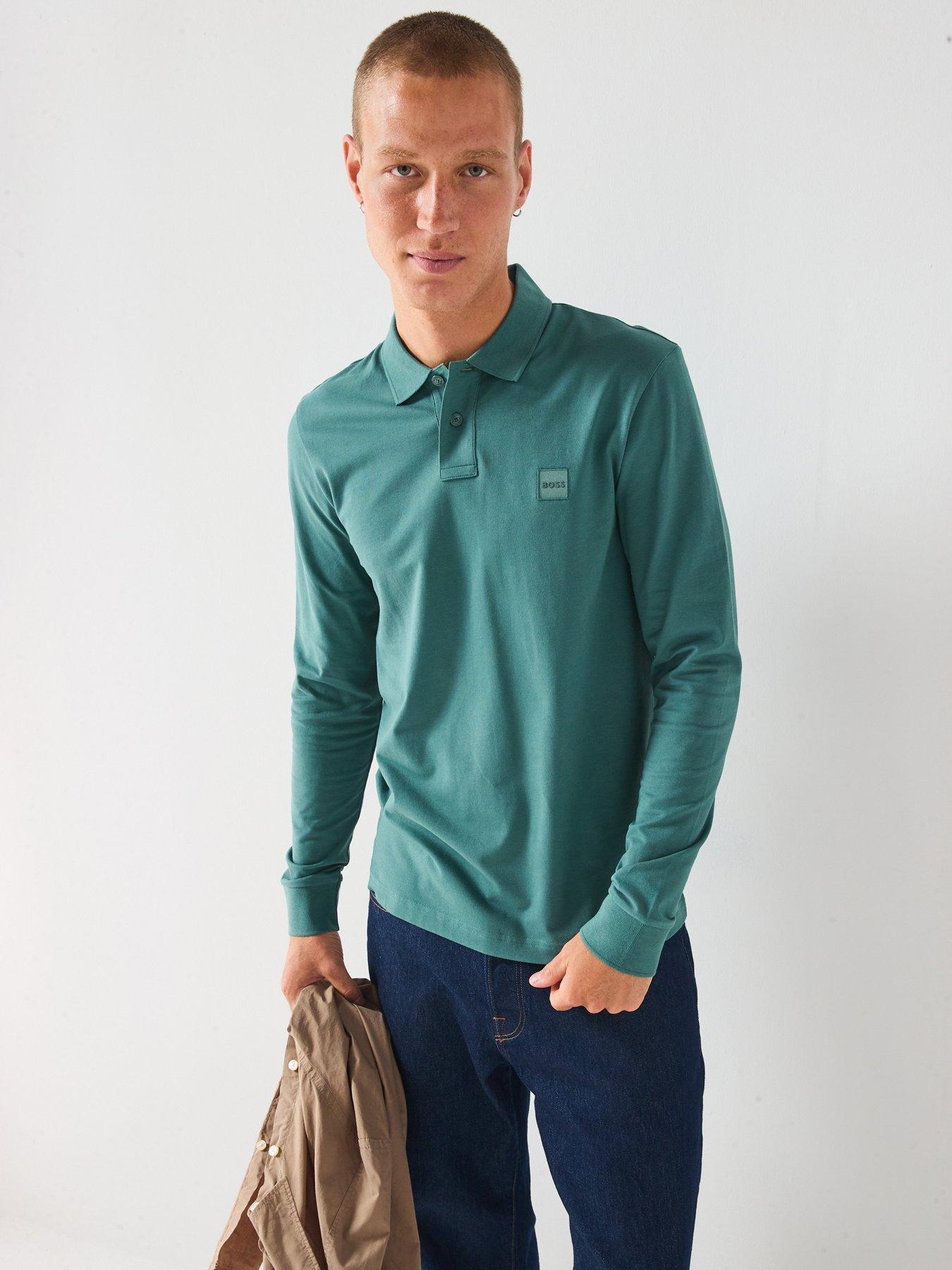 undefined Passerby Long Sleeve Slim Fit Polo Shirt - Green