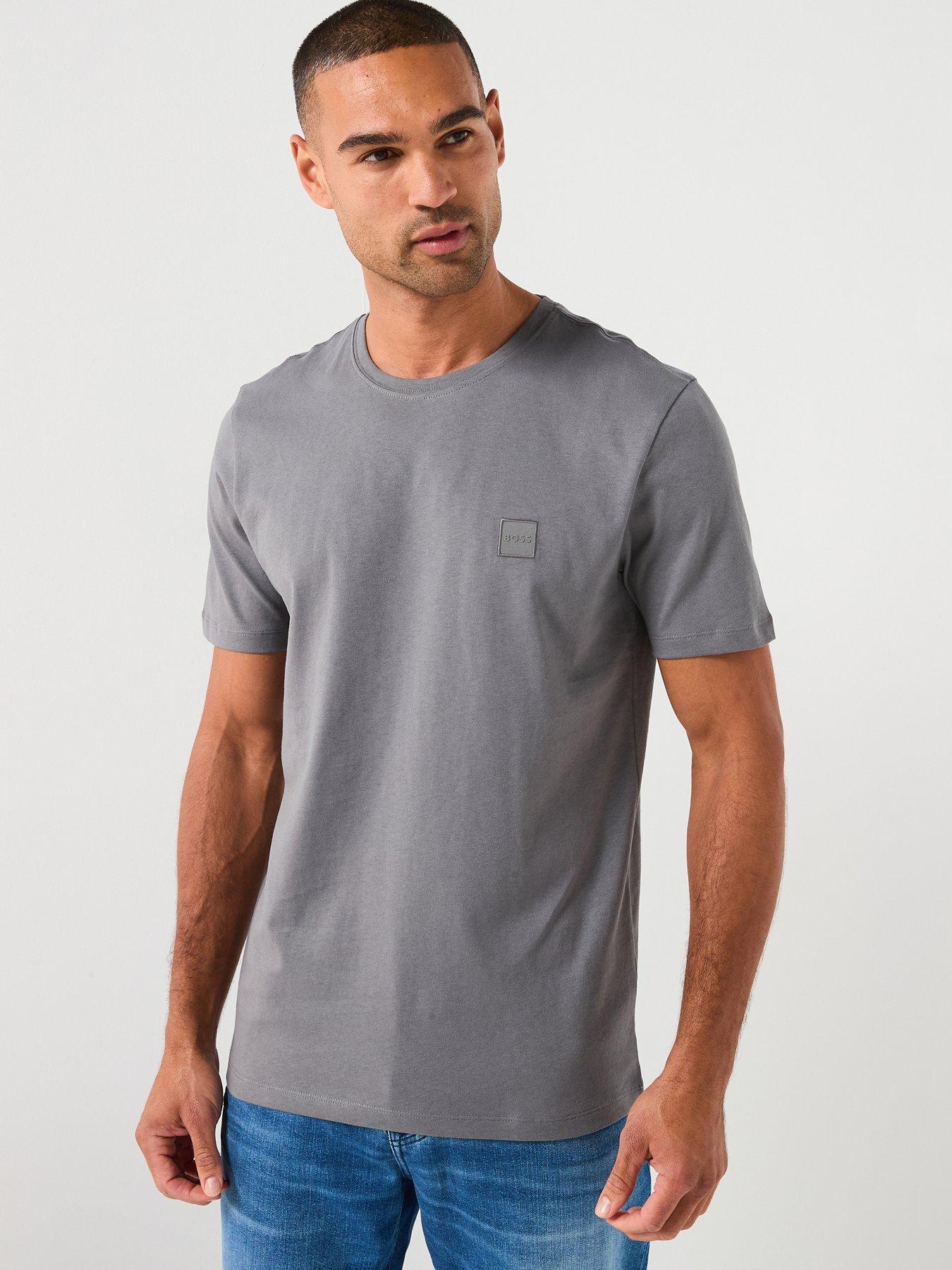 BOSS Tales Relaxed Fit Tonal Patch Logo T-shirt - Light Grey