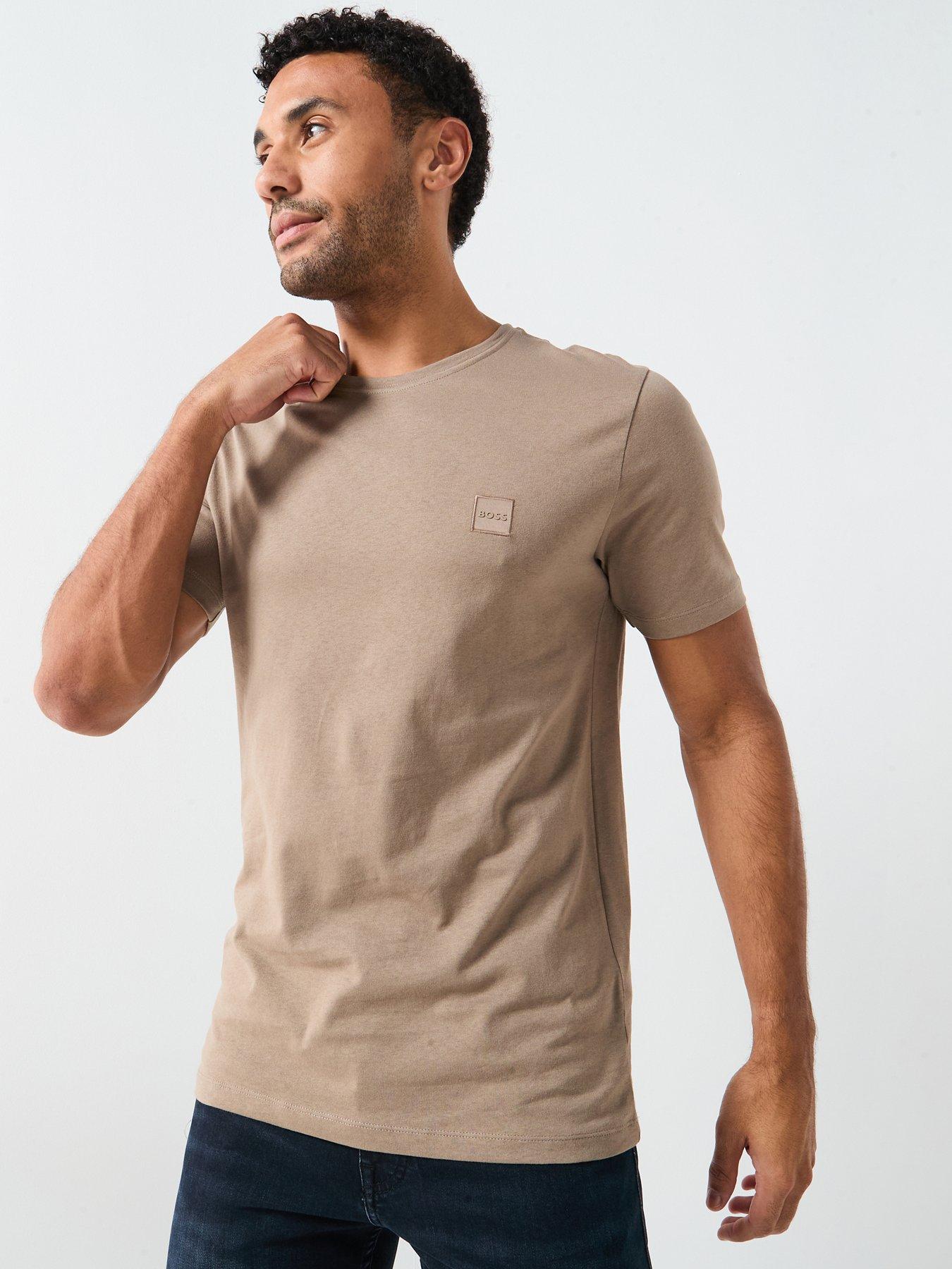 undefined Boss Tales Relaxed Fit Tonal Patch Logo T-shirt - Dark Beige