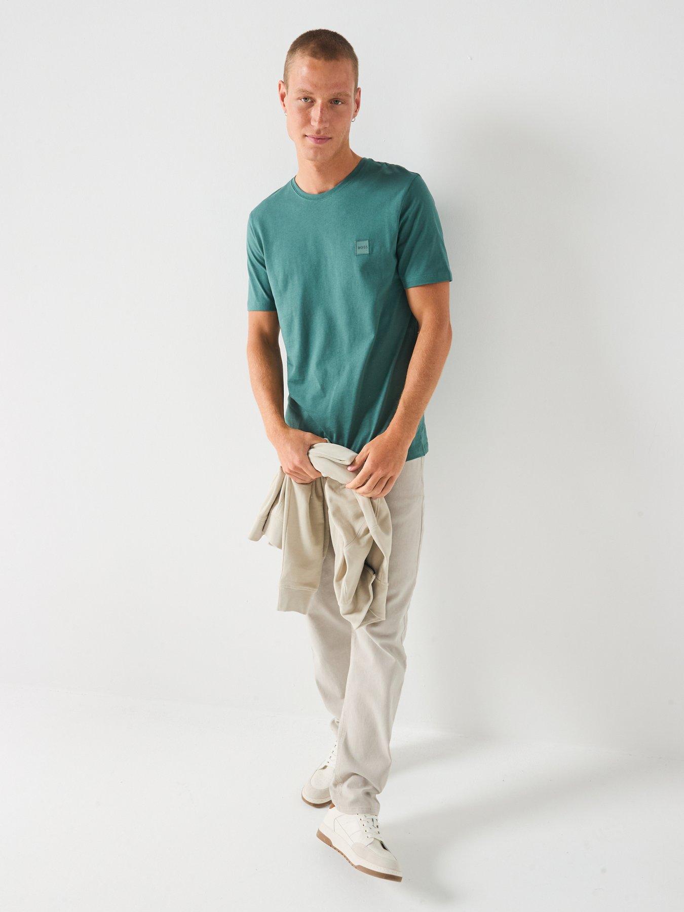 Image 3 of 6 of BOSS Tales Relaxed Fit Tonal Patch Logo T-Shirt - Green