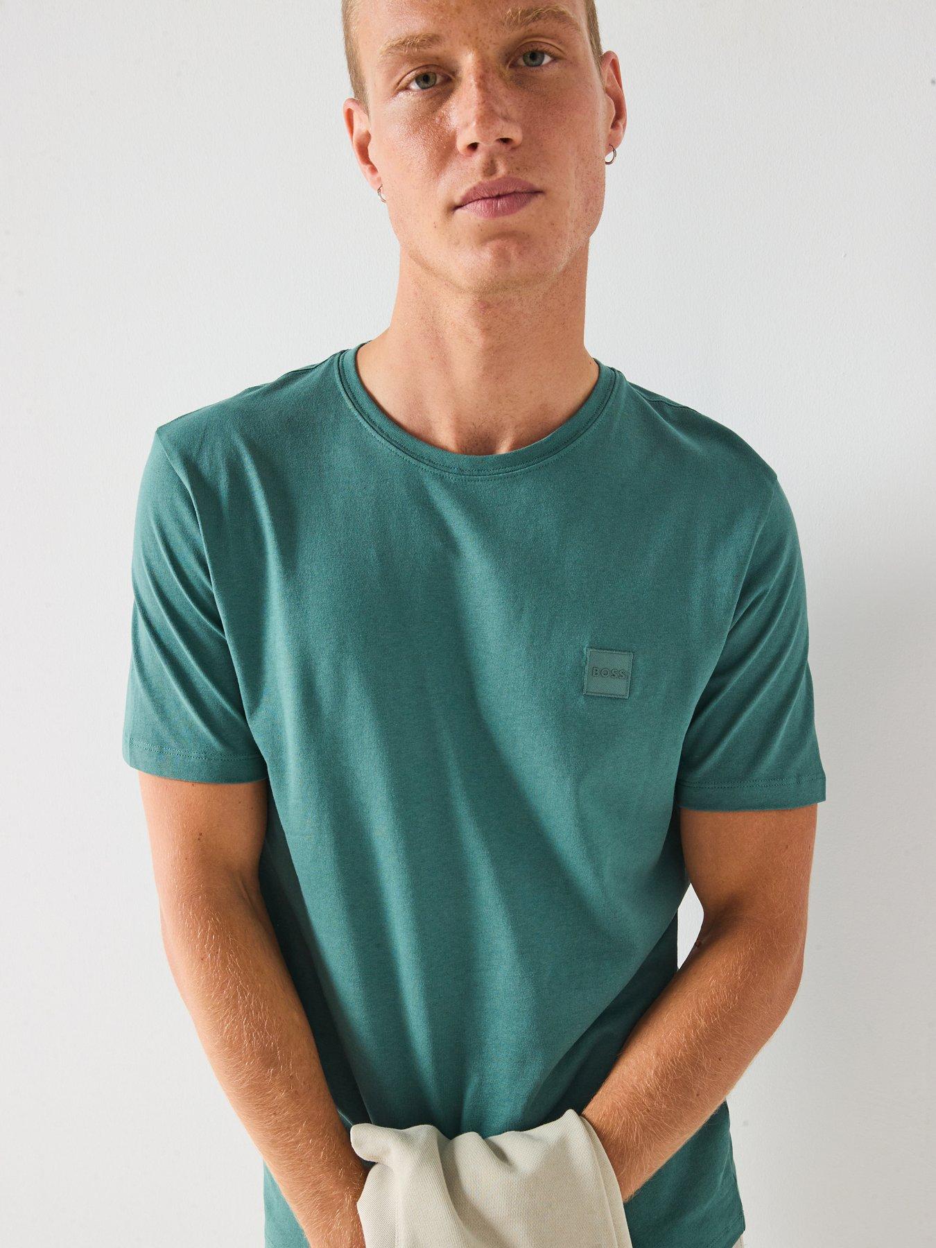 Image 4 of 6 of BOSS Tales Relaxed Fit Tonal Patch Logo T-Shirt - Green