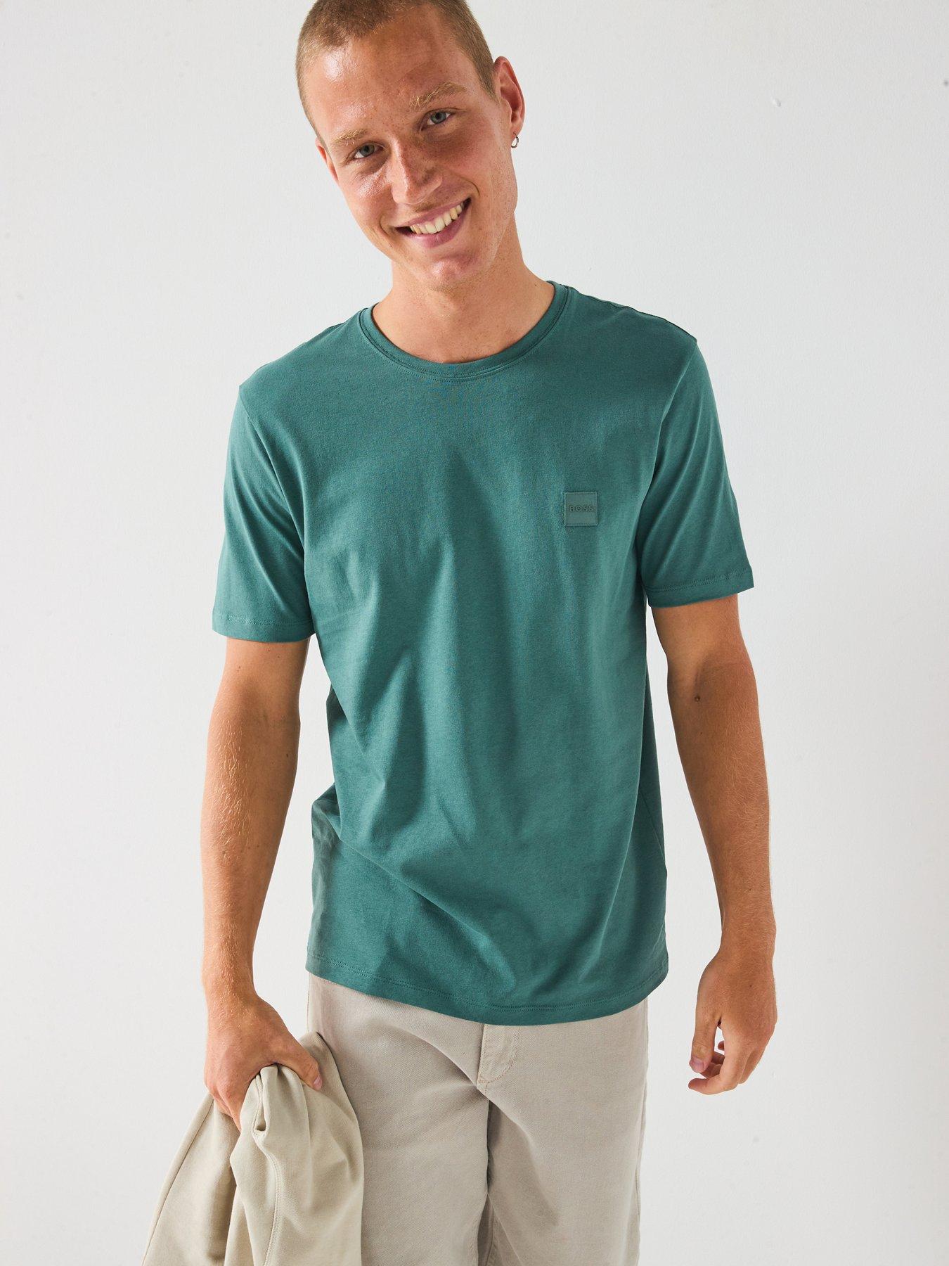 Image 5 of 6 of BOSS Tales Relaxed Fit Tonal Patch Logo T-Shirt - Green