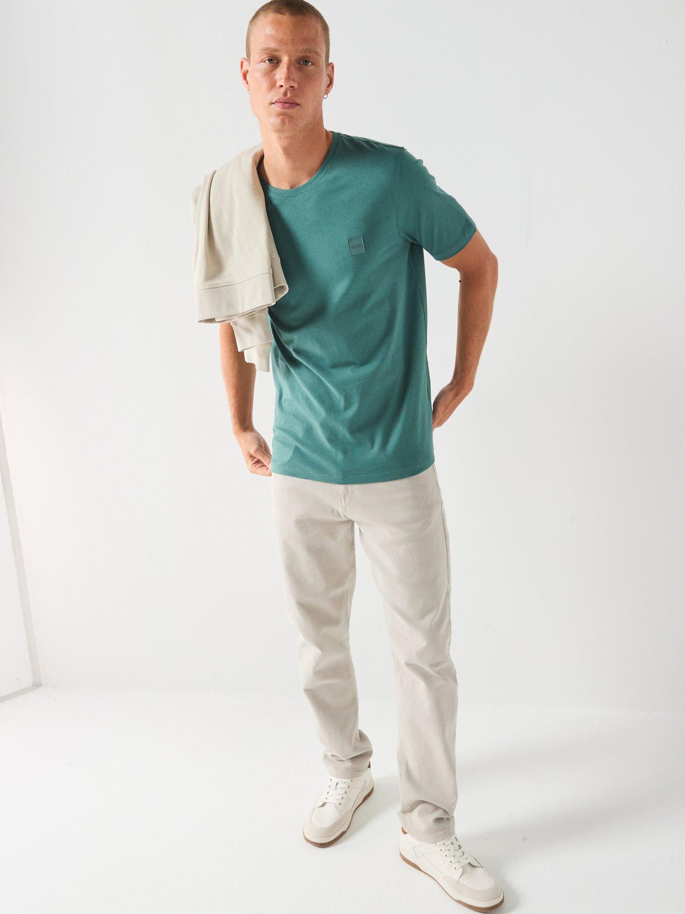 Image 6 of 6 of BOSS Tales Relaxed Fit Tonal Patch Logo T-Shirt - Green