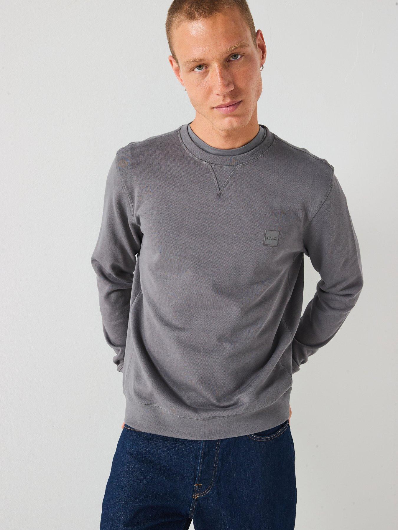 BOSS Westart Regular Fit Crew Sweat - Light Grey