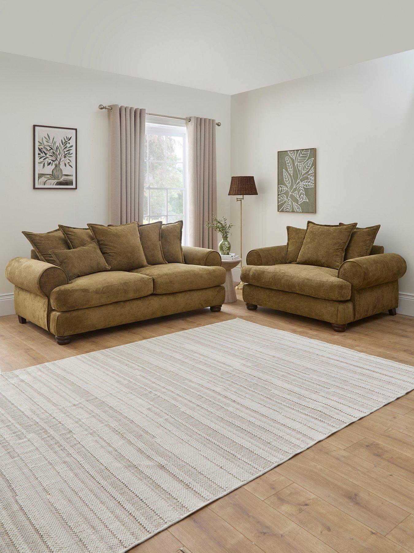 The Very Collection Amersham 3 Seater Fabric Sofa + Love Chair - Made to Order in the UK - FSC® Certified