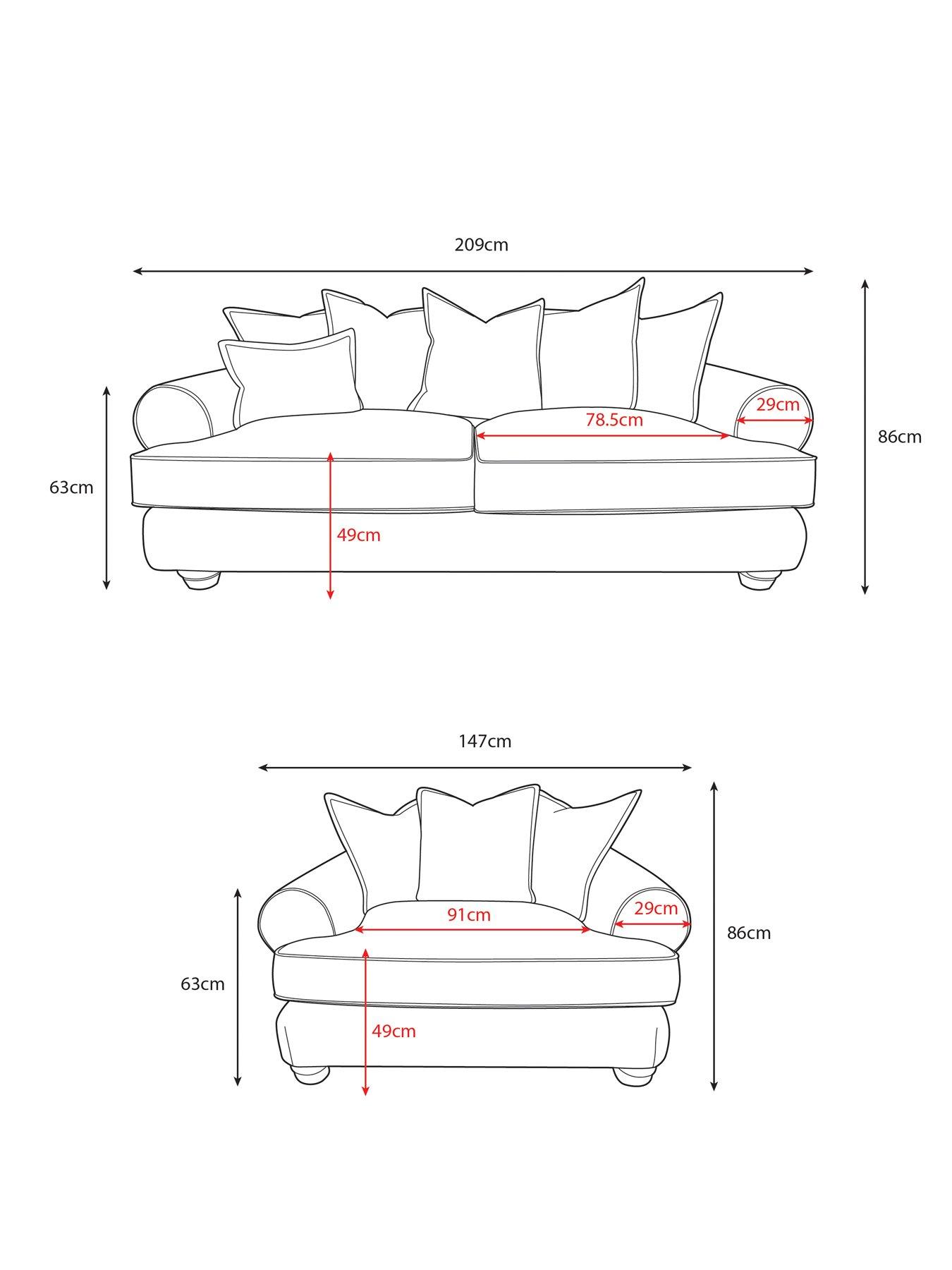 Image 7 of 7 of The Very Collection Amersham 3 Seater Fabric Sofa + Love Chair&nbsp;- Made to Order in the UK - FSC&reg; Certified