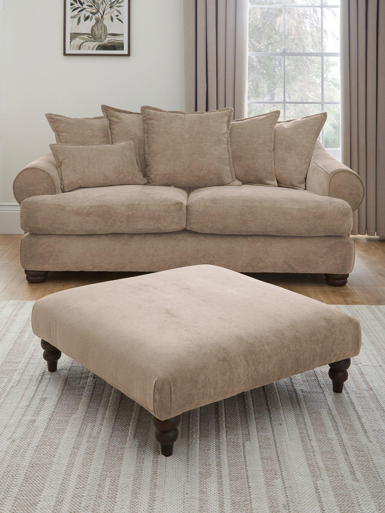 The Very Collection Amersham 3 Seater Fabric Sofa + Footstool - Made to Order in the UK - FSC® Certified