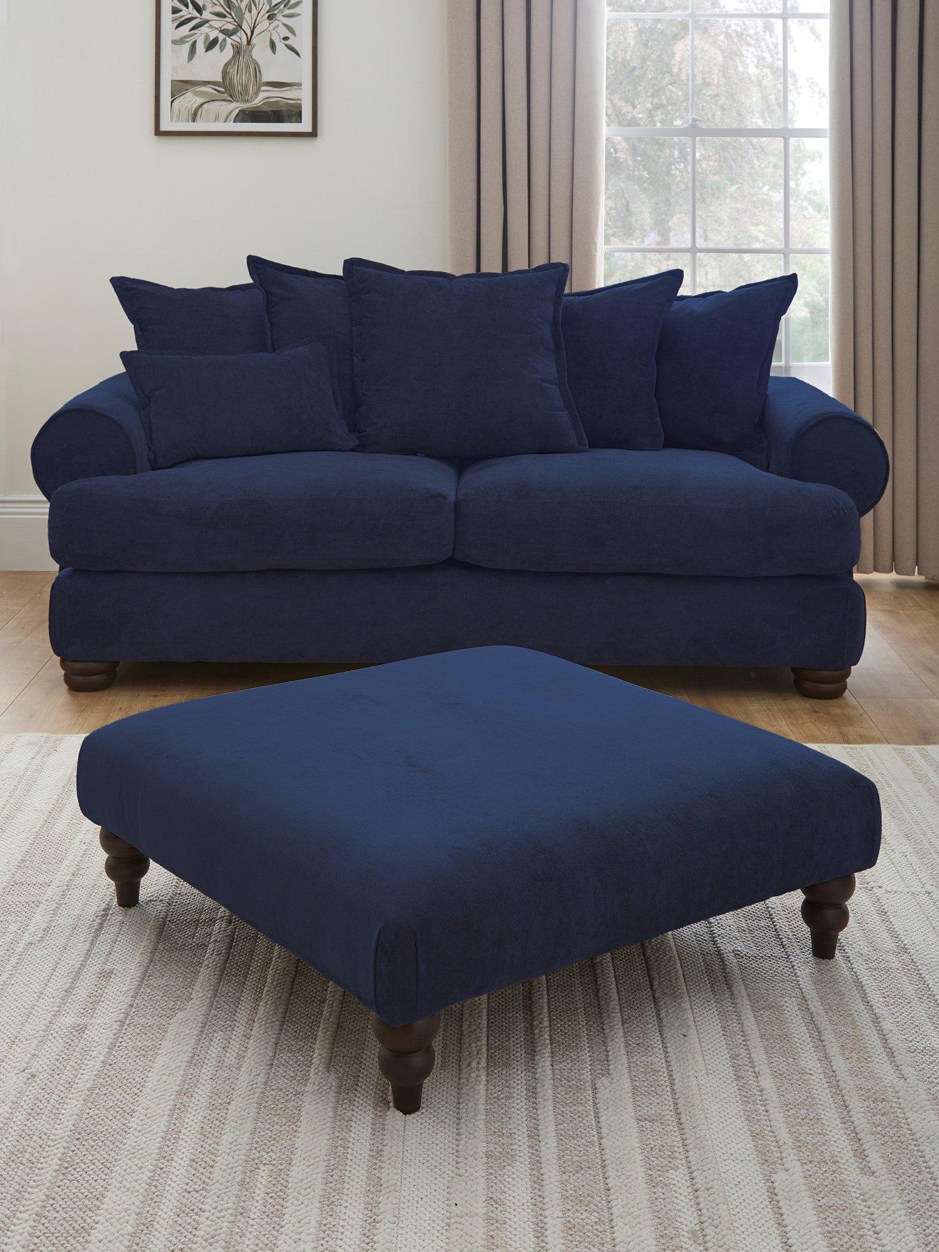 The Very Collection Amersham 3 Seater Fabric Sofa + Footstool - Made to Order in the UK - FSC® Certified