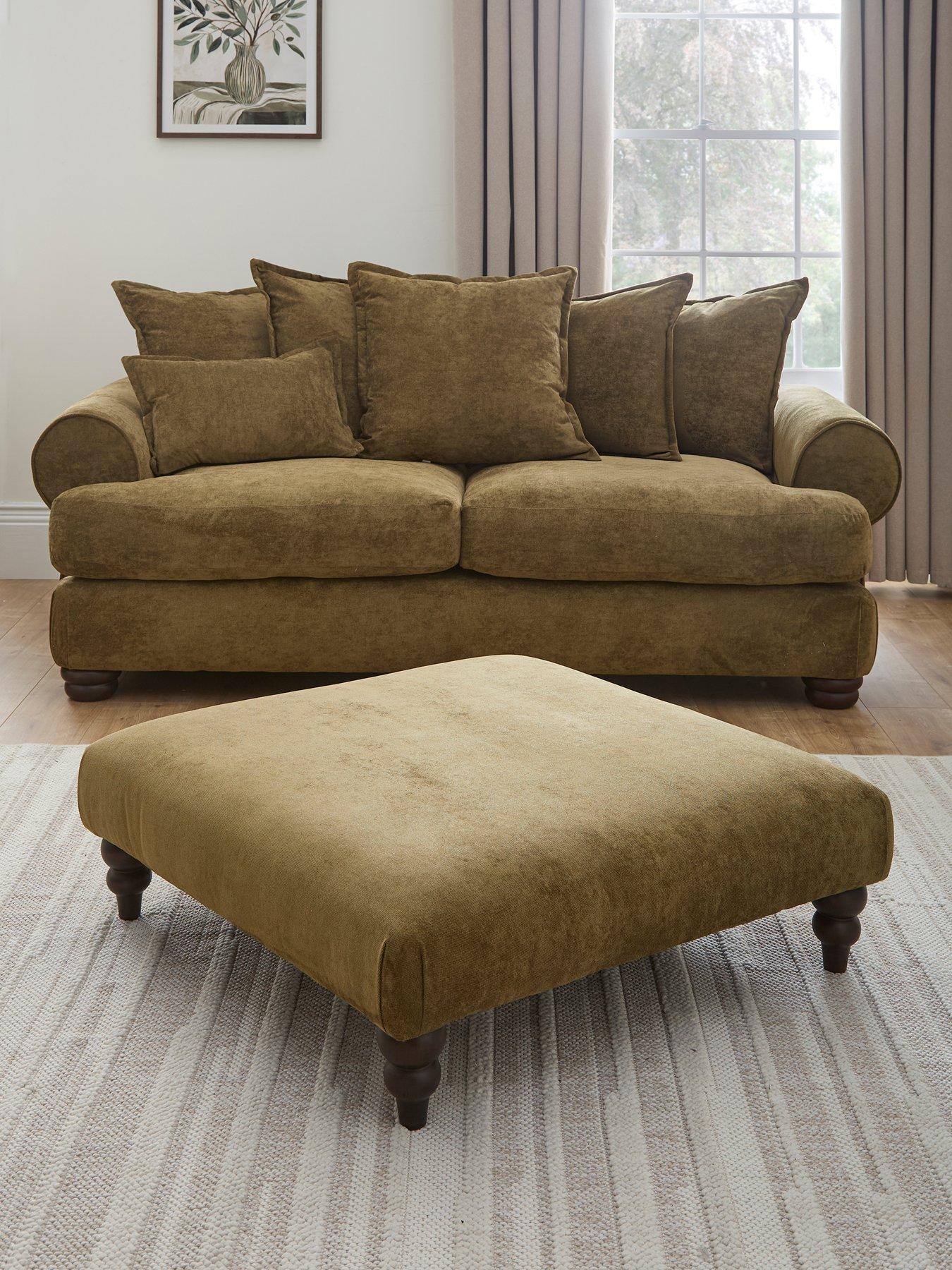The Very Collection Amersham 3 Seater Fabric Sofa + Footstool - Made to Order in the UK - FSC® Certified