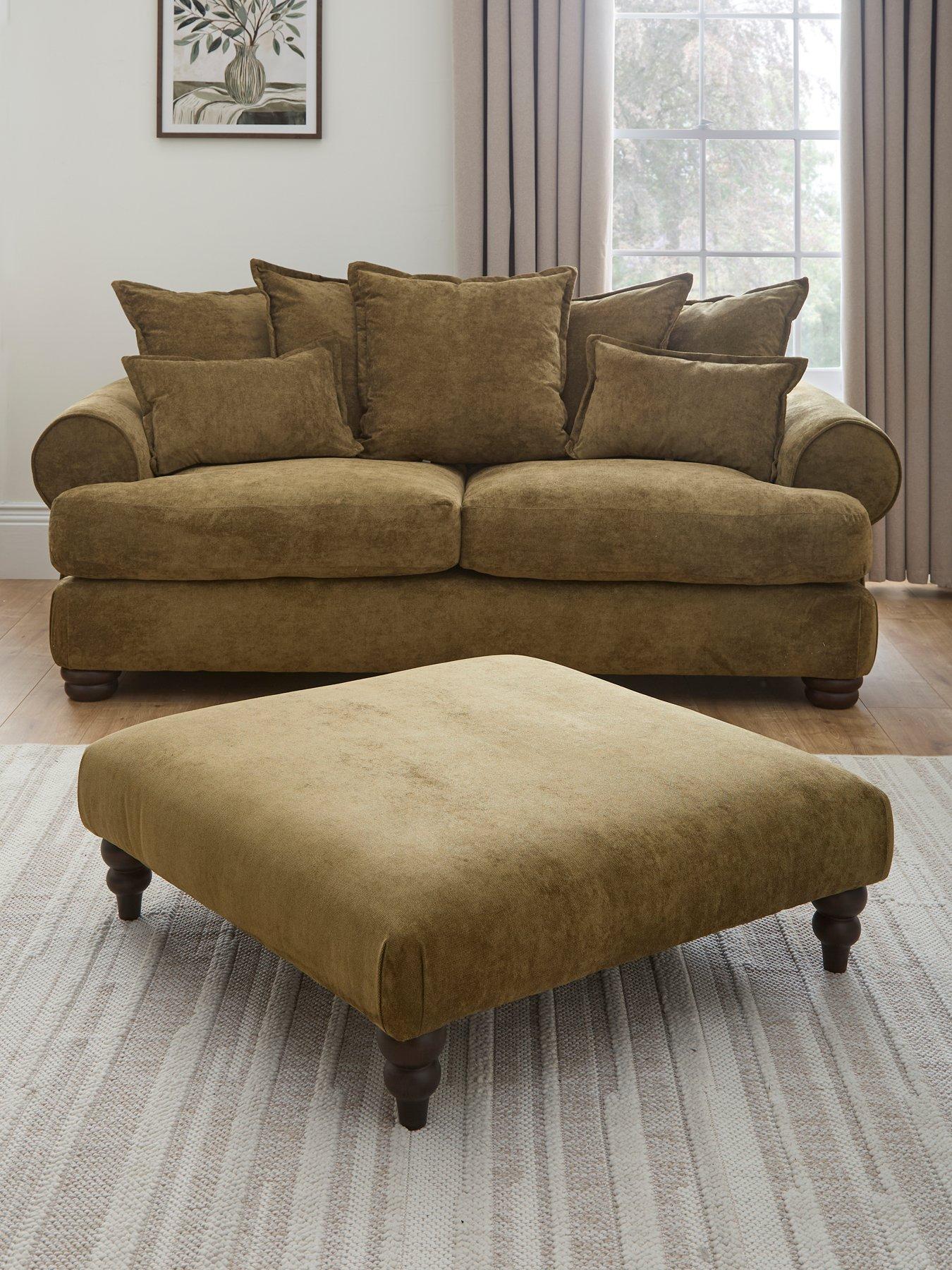 undefined Amersham 3 Seater Fabric Sofa + Footstool