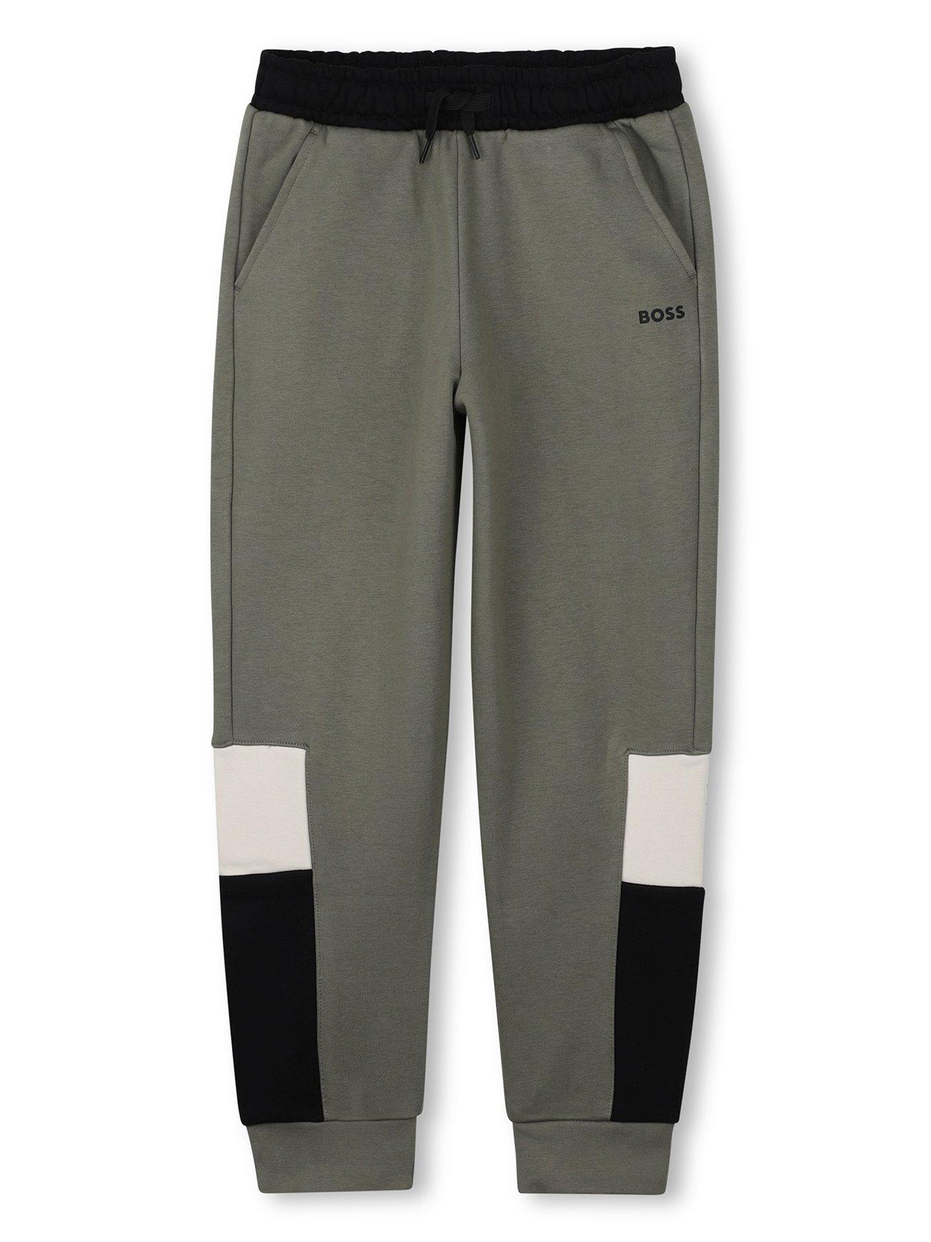 BOSS Boys Colour Block Jogging Bottoms - Khaki