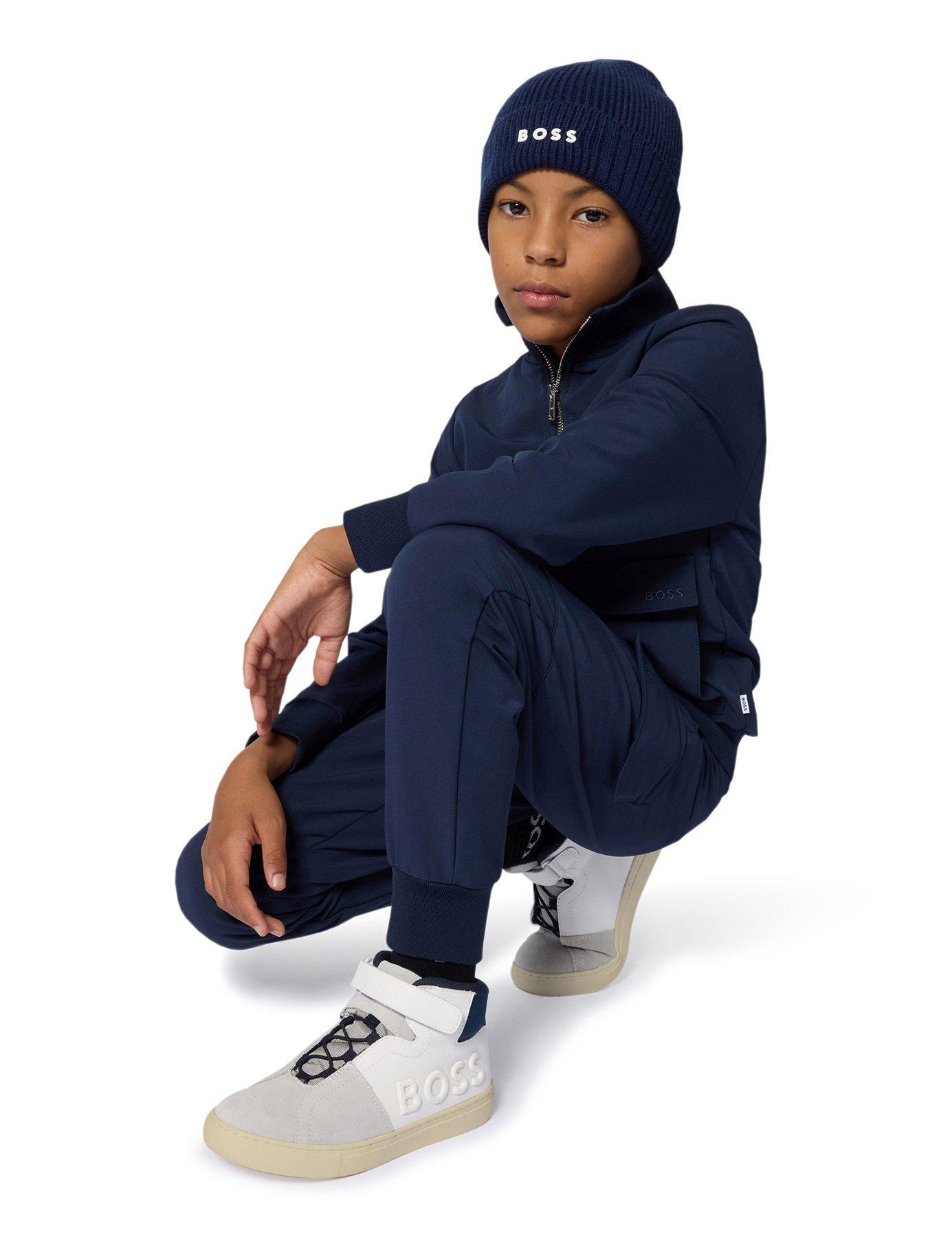  image of boss-boys-cargo-jogging-bottoms-navy