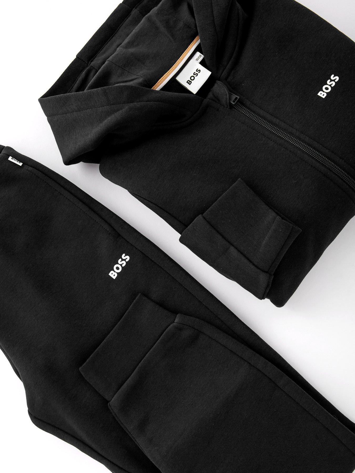 image of boss-boys-zip-through-hoodie-tracksuit-black