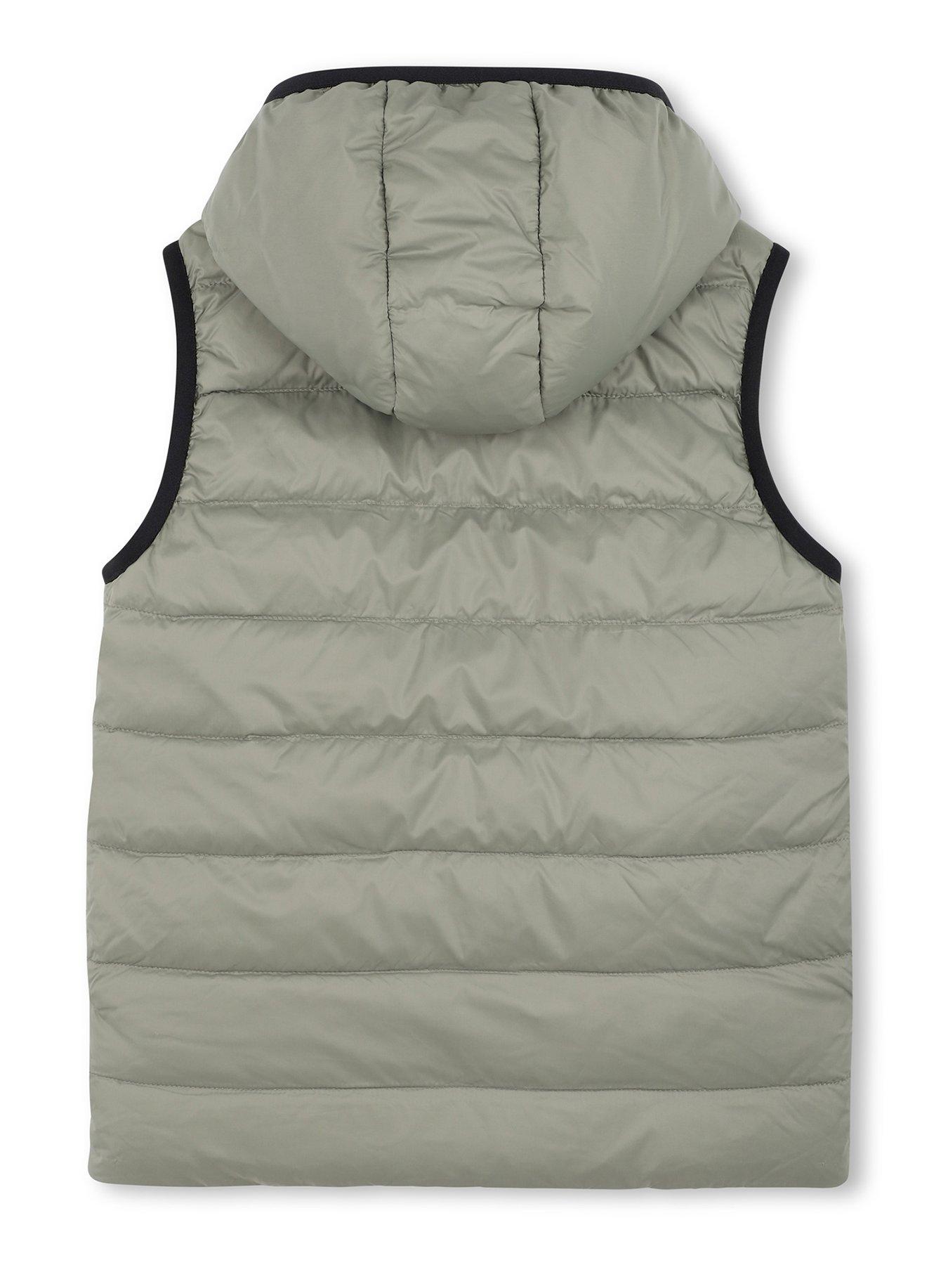 Image 2 of 6 of BOSS Boys Reversible Gilet - Black/Green