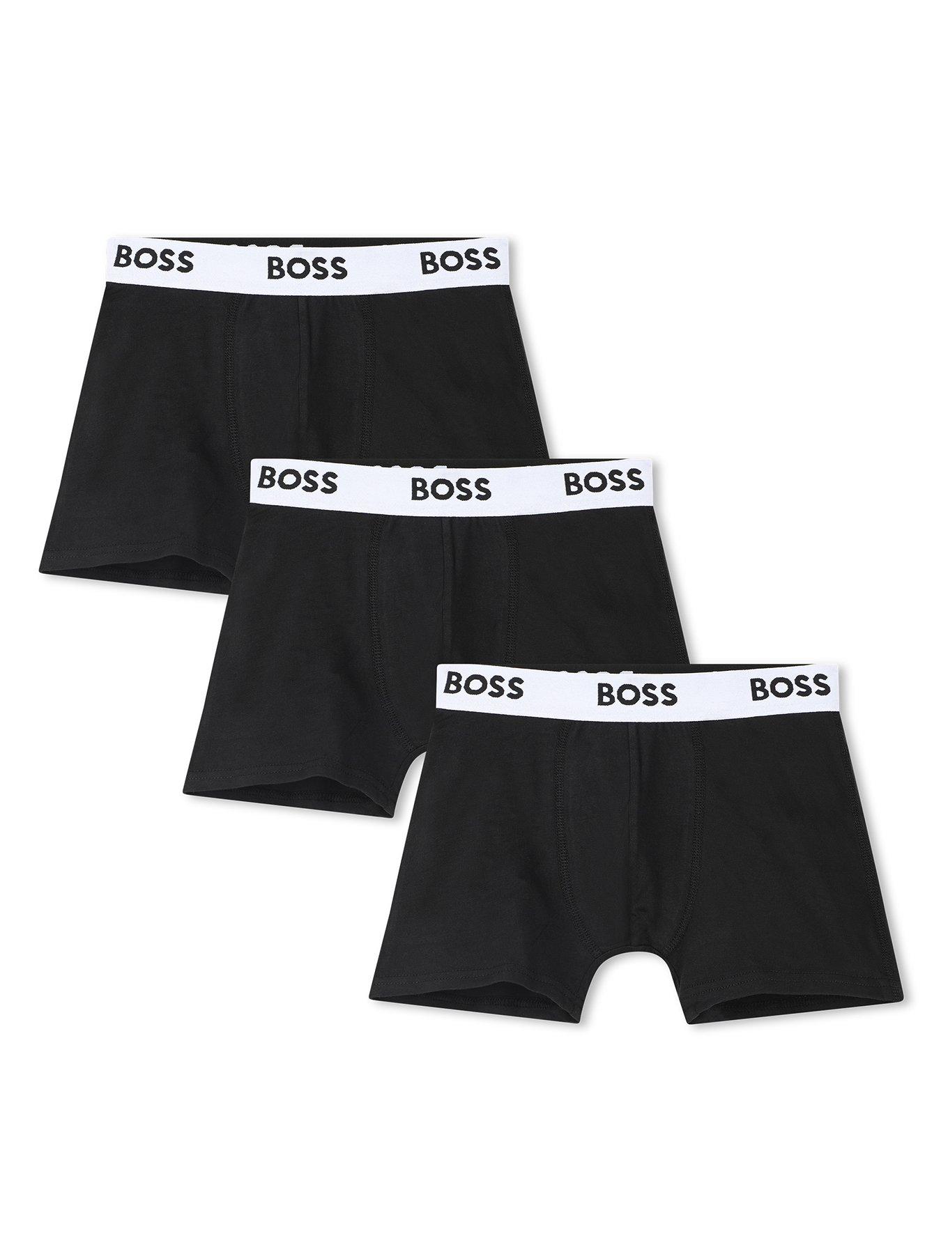 Image 1 of 4 of BOSS Boys 3 Pack Boxer Shorts - Black