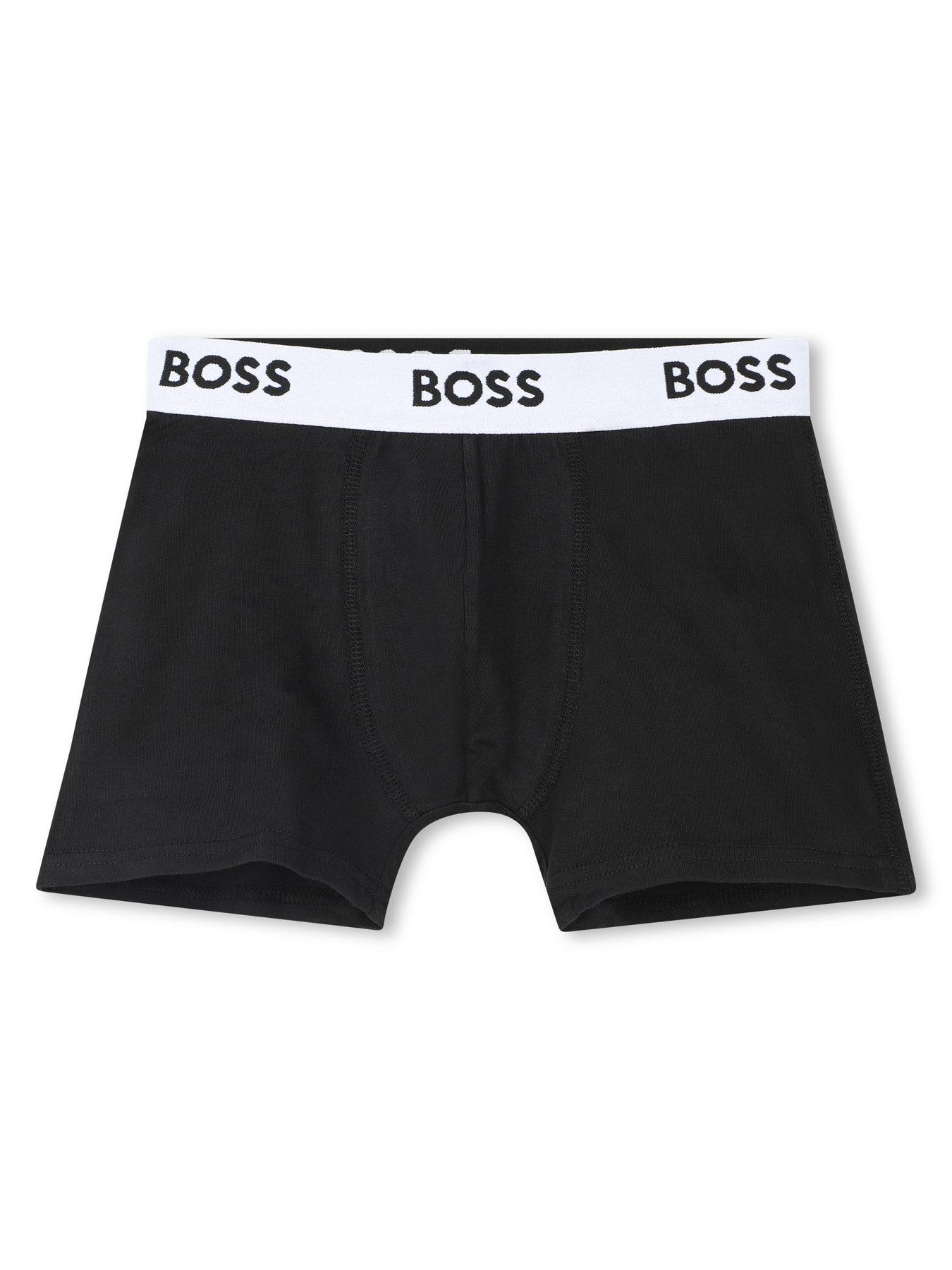 Image 3 of 4 of BOSS Boys 3 Pack Boxer Shorts - Black