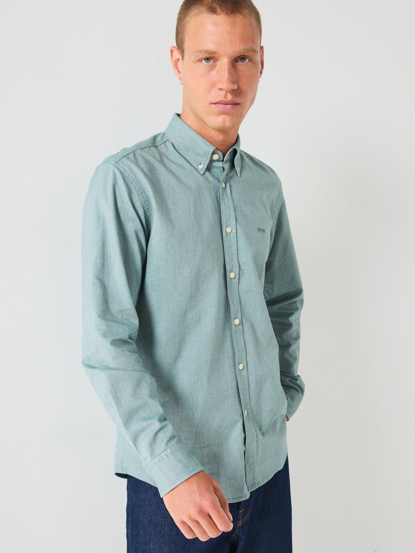 undefined Rickert Button Down Regular Fit Oxford Shirt - Green