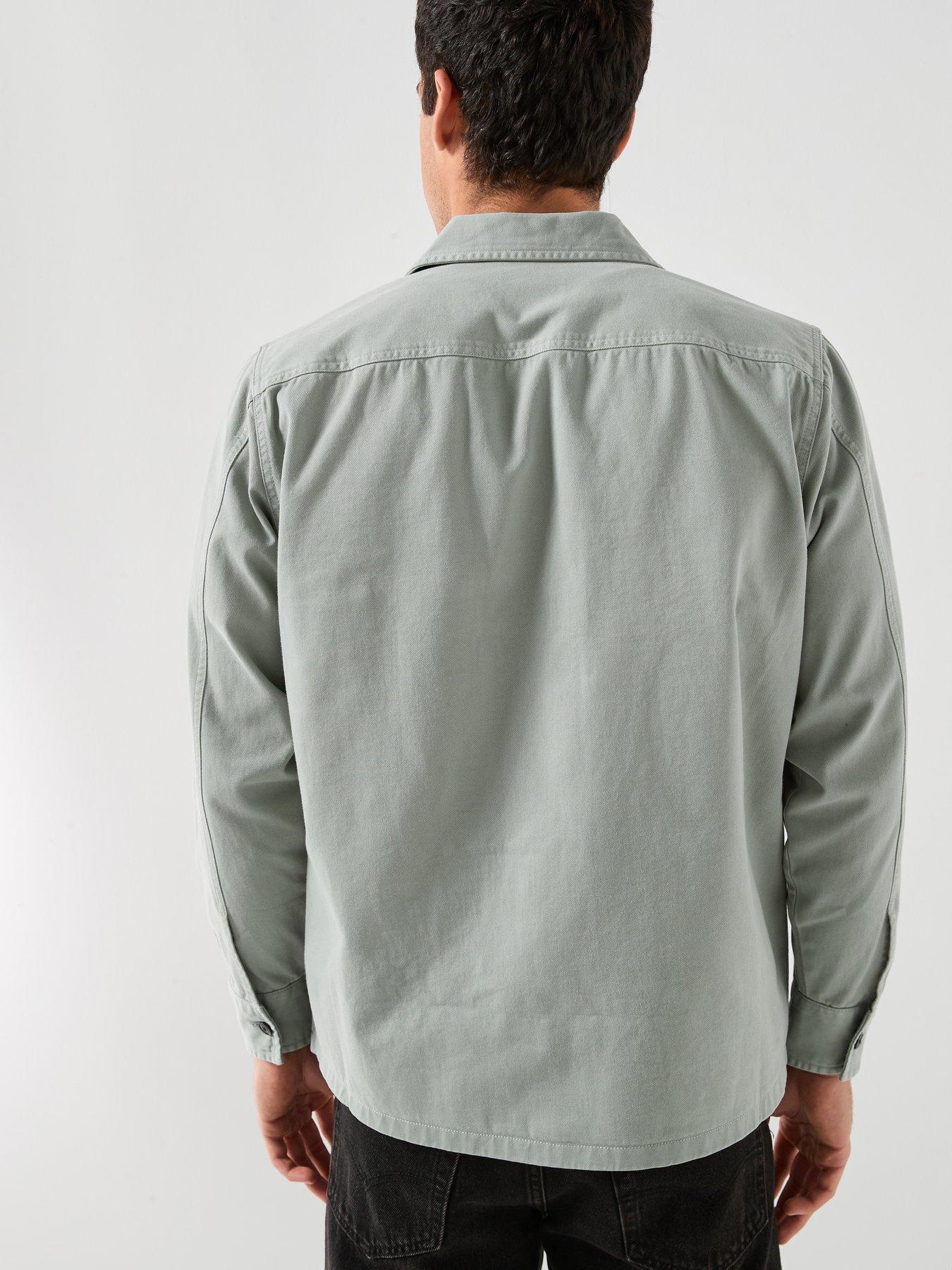 Image 2 of 6 of BOSS Oversize Fit Zip Overshirt - Light Green
