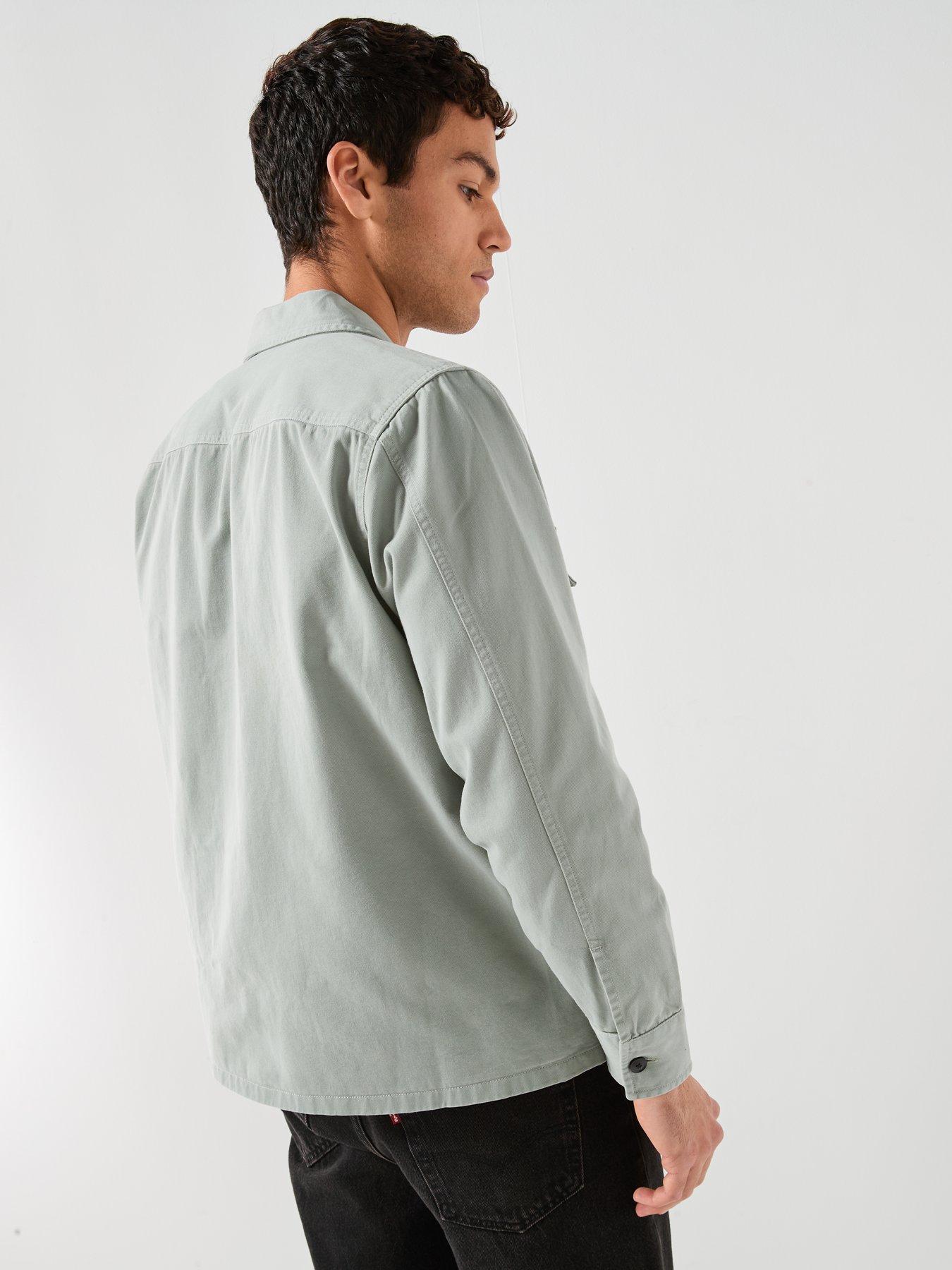 Image 5 of 6 of BOSS Oversize Fit Zip Overshirt - Light Green