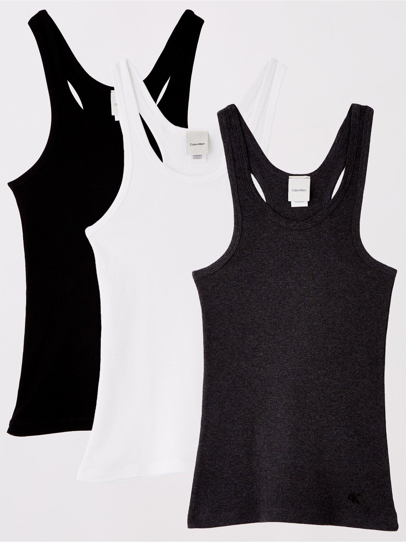 undefined Scoop Neck Cotton Tank 3 Pack - Multi