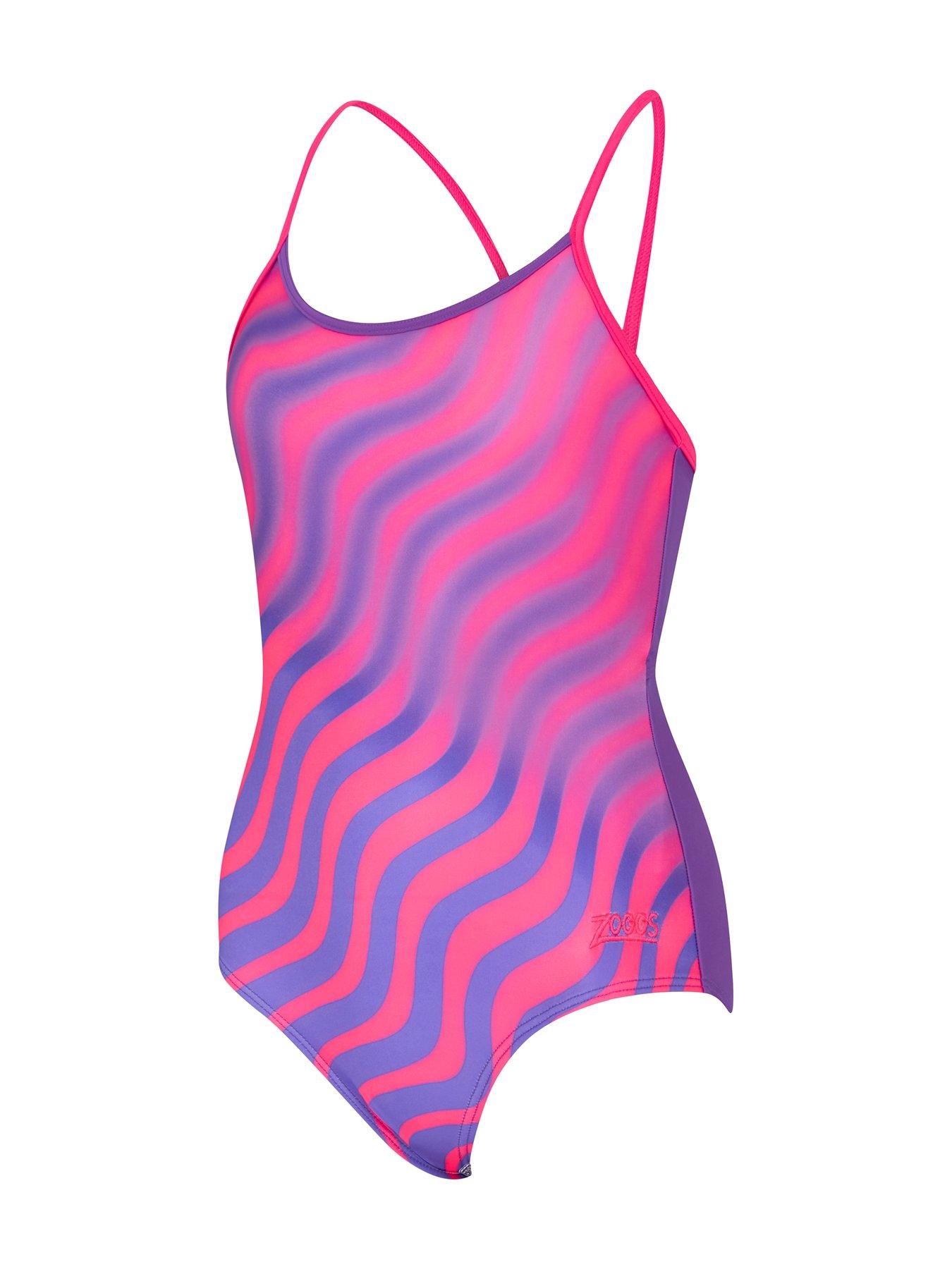 Zoggs Junior Girl's Fever Sprintback Swimsuit - Purple