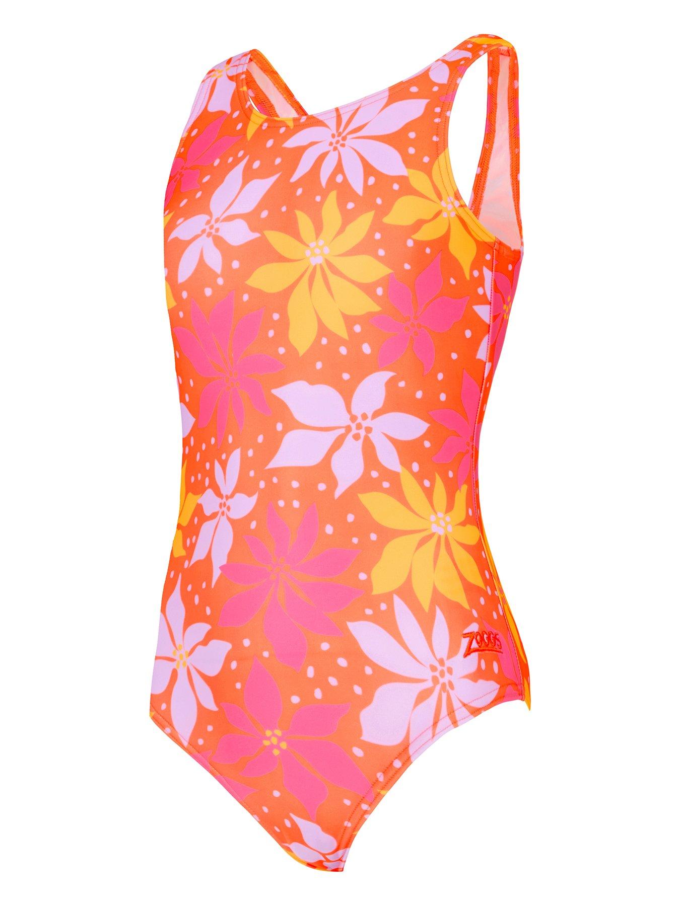 Image 1 of 5 of Zoggs Junior Girl's Waikiki Scoopback Swimsuit - Pink