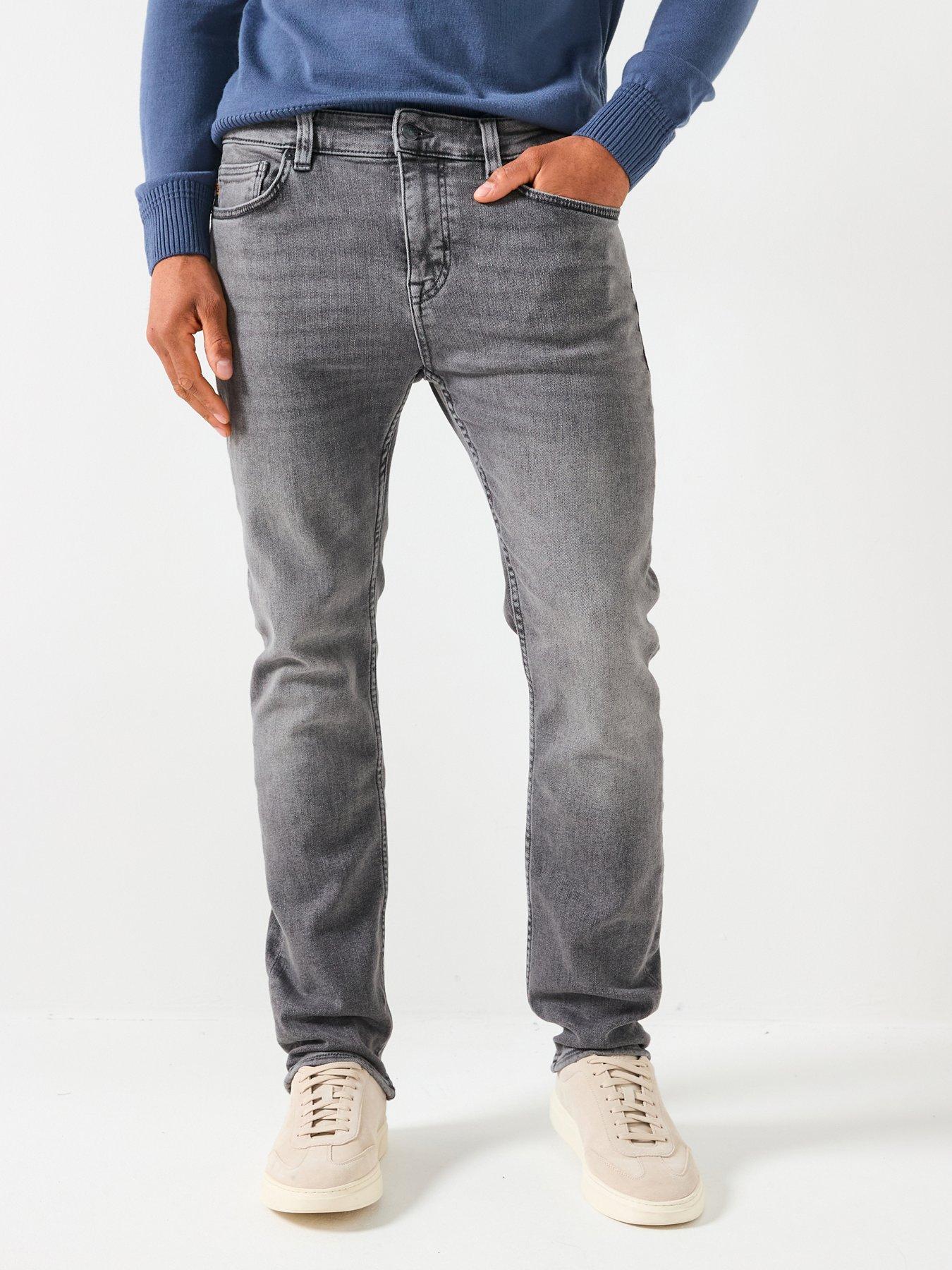 Image 1 of 6 of BOSS Delaware Soft Motion Slim Fit Jeans - Grey