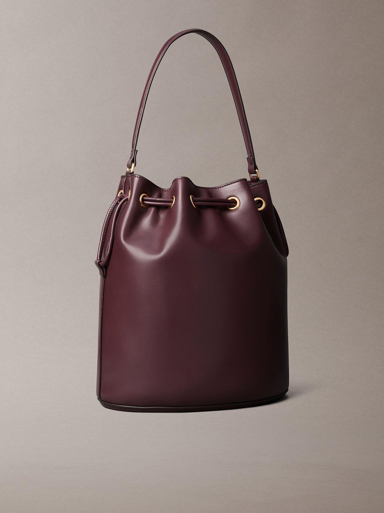 Image 2 of 4 of Calvin Klein Raised CK Logo Large Bucket Bag - Brown