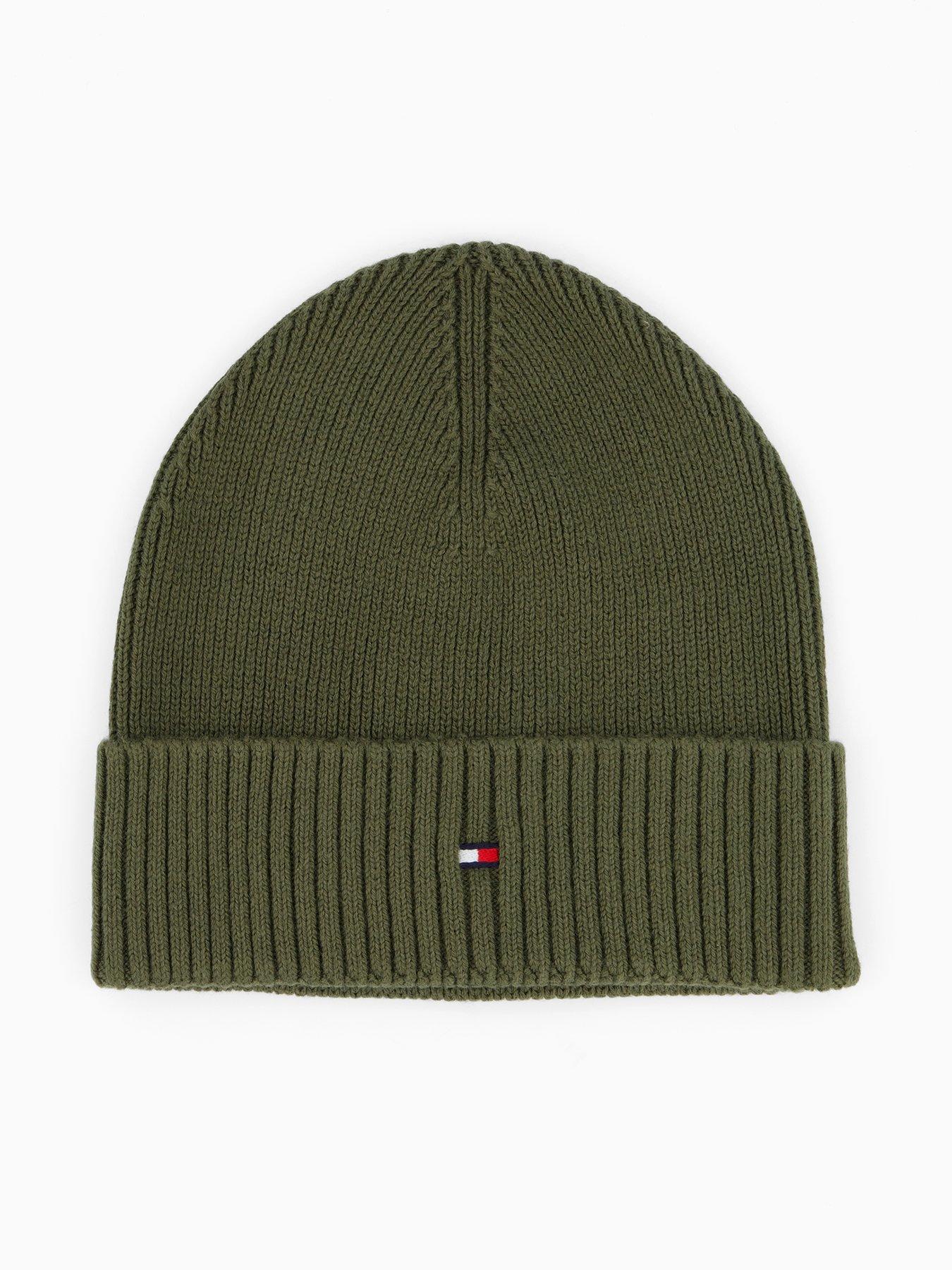 Tommy Hilfiger Pima Cotton Flag Beanie Hat - Green
