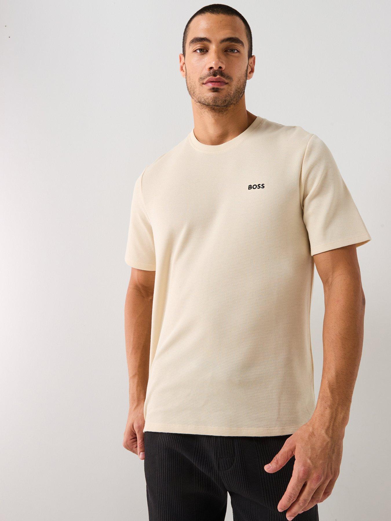 BOSS Loungewear Waffle T-Shirt - Light Beige