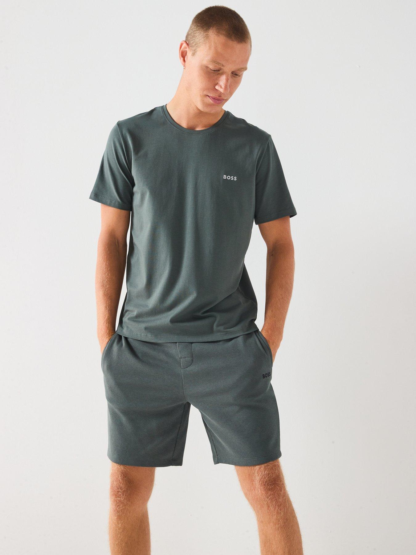 Image 5 of 6 of BOSS Loungewear Waffle Shorts - Green