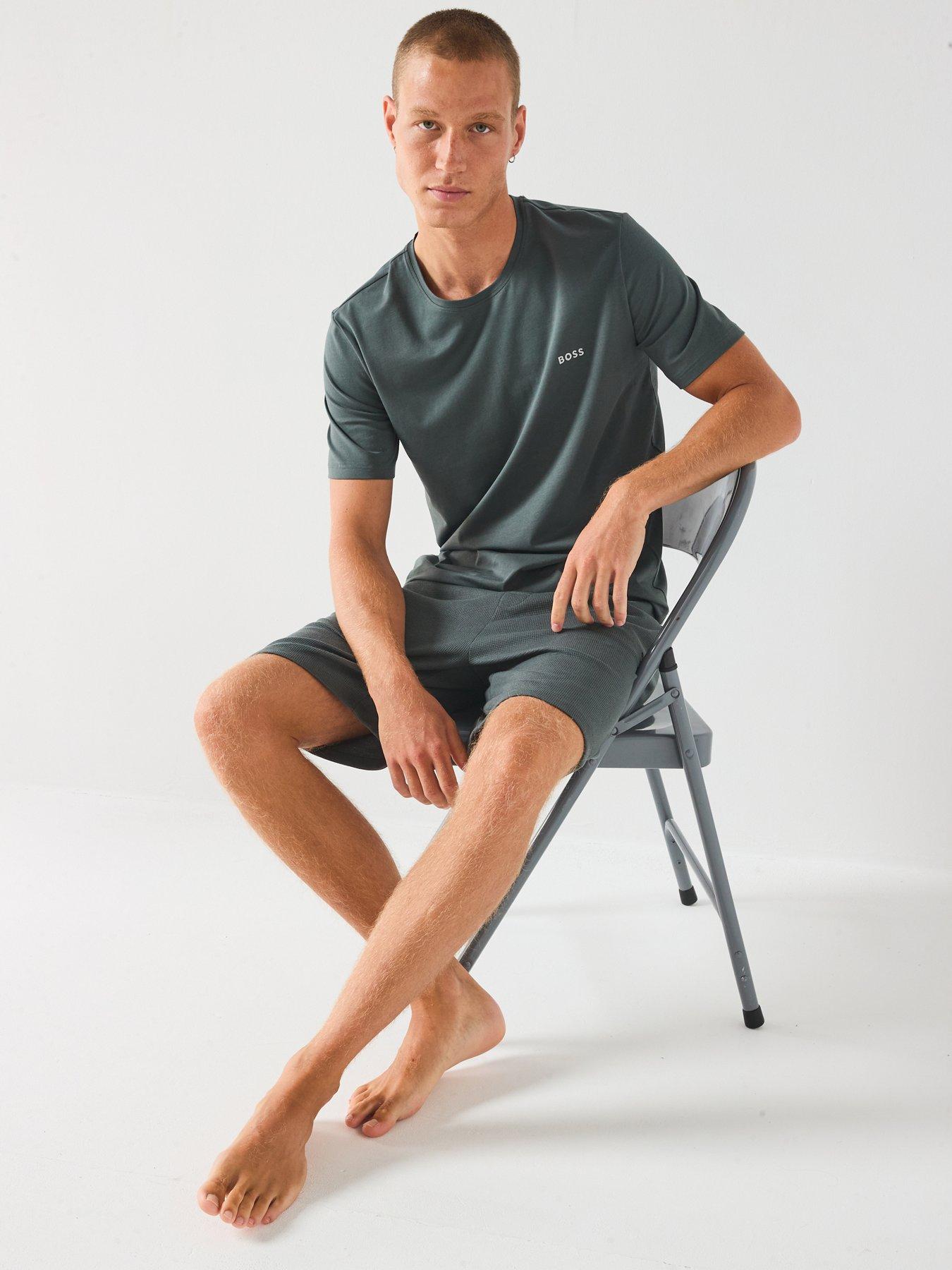 Image 6 of 6 of BOSS Loungewear Waffle Shorts - Green