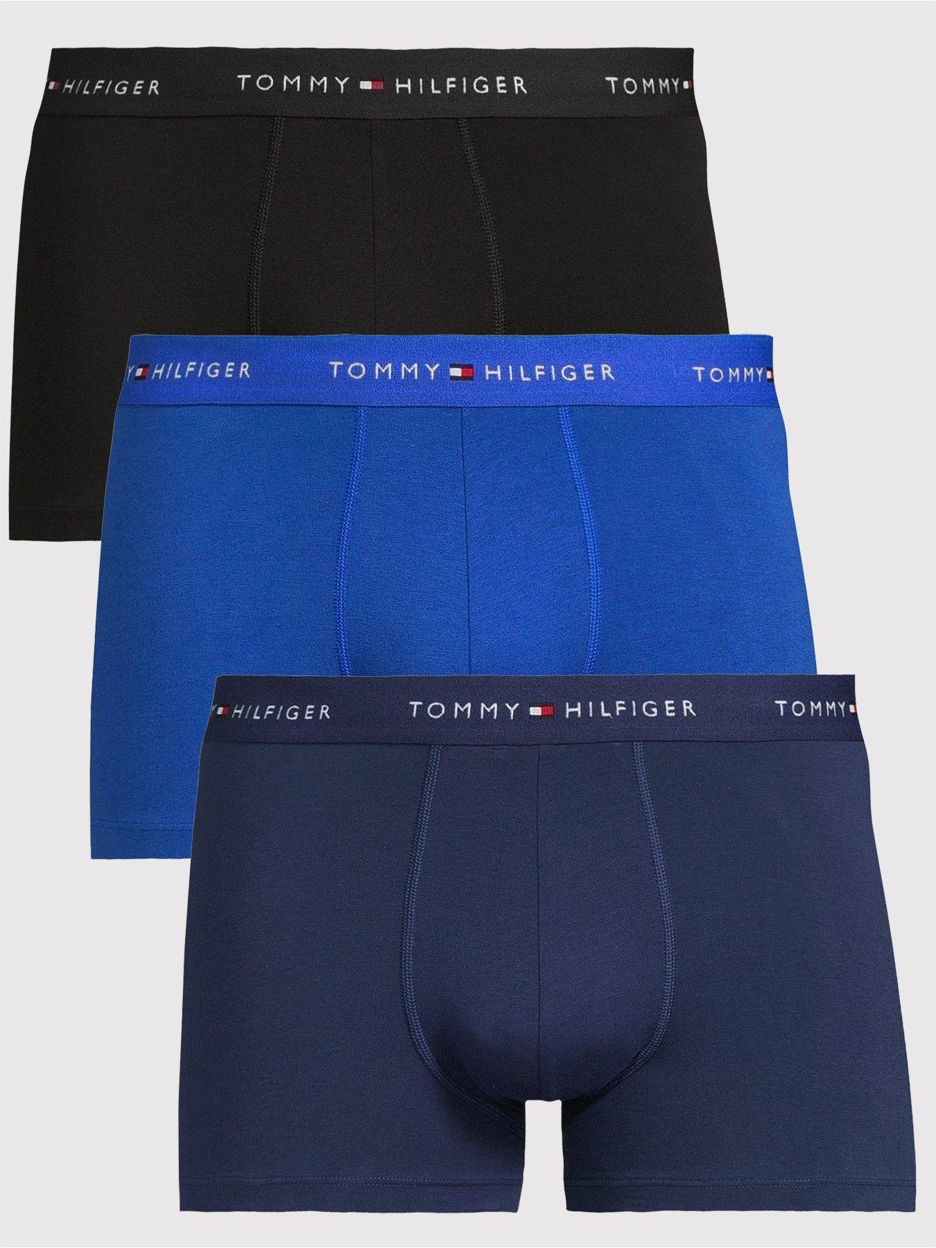 Tommy Hilfiger 3 Pack Signature Cotton Trunks - Blue