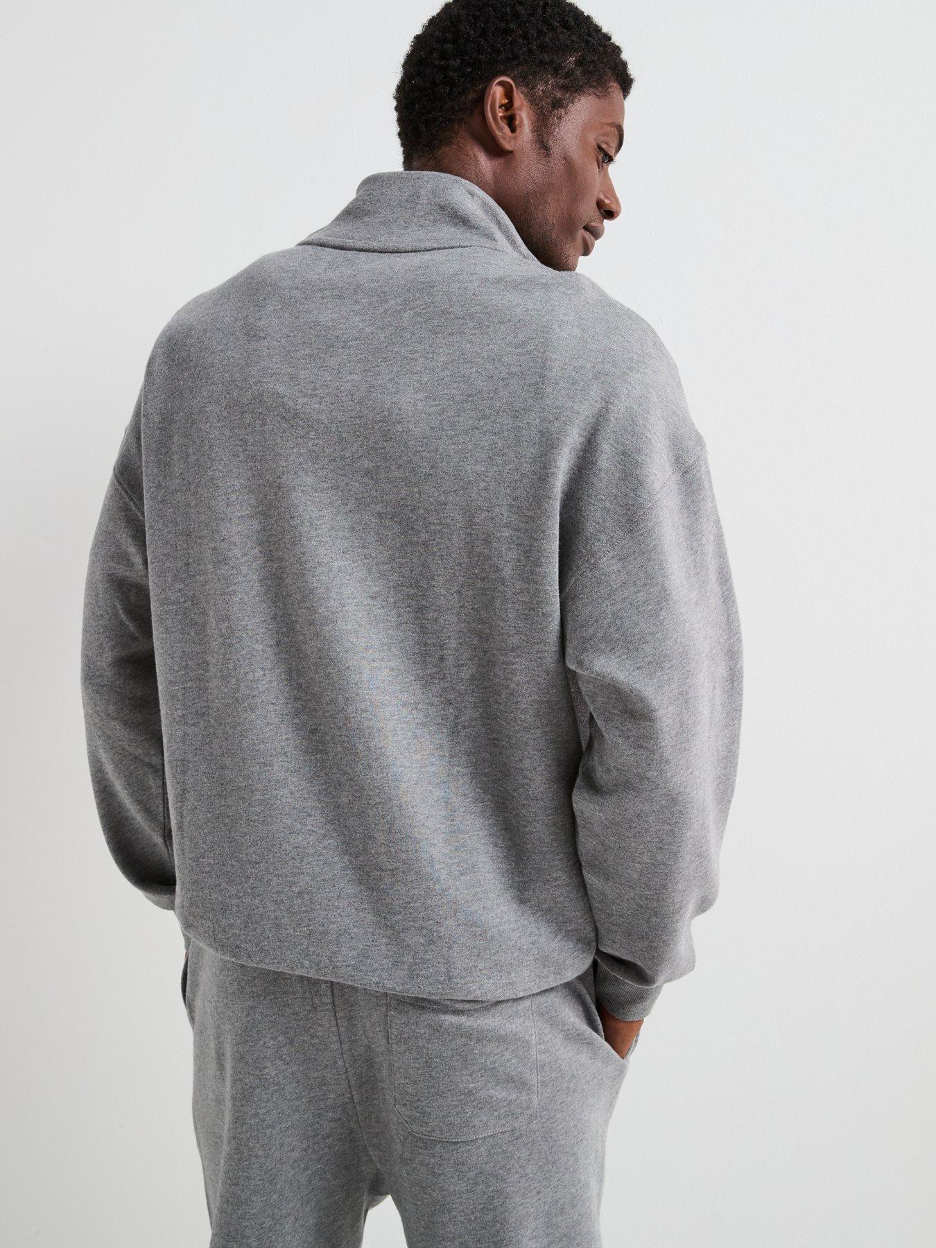  image of tommy-hilfiger-loungewear-original-quarter-zip-sweat-grey