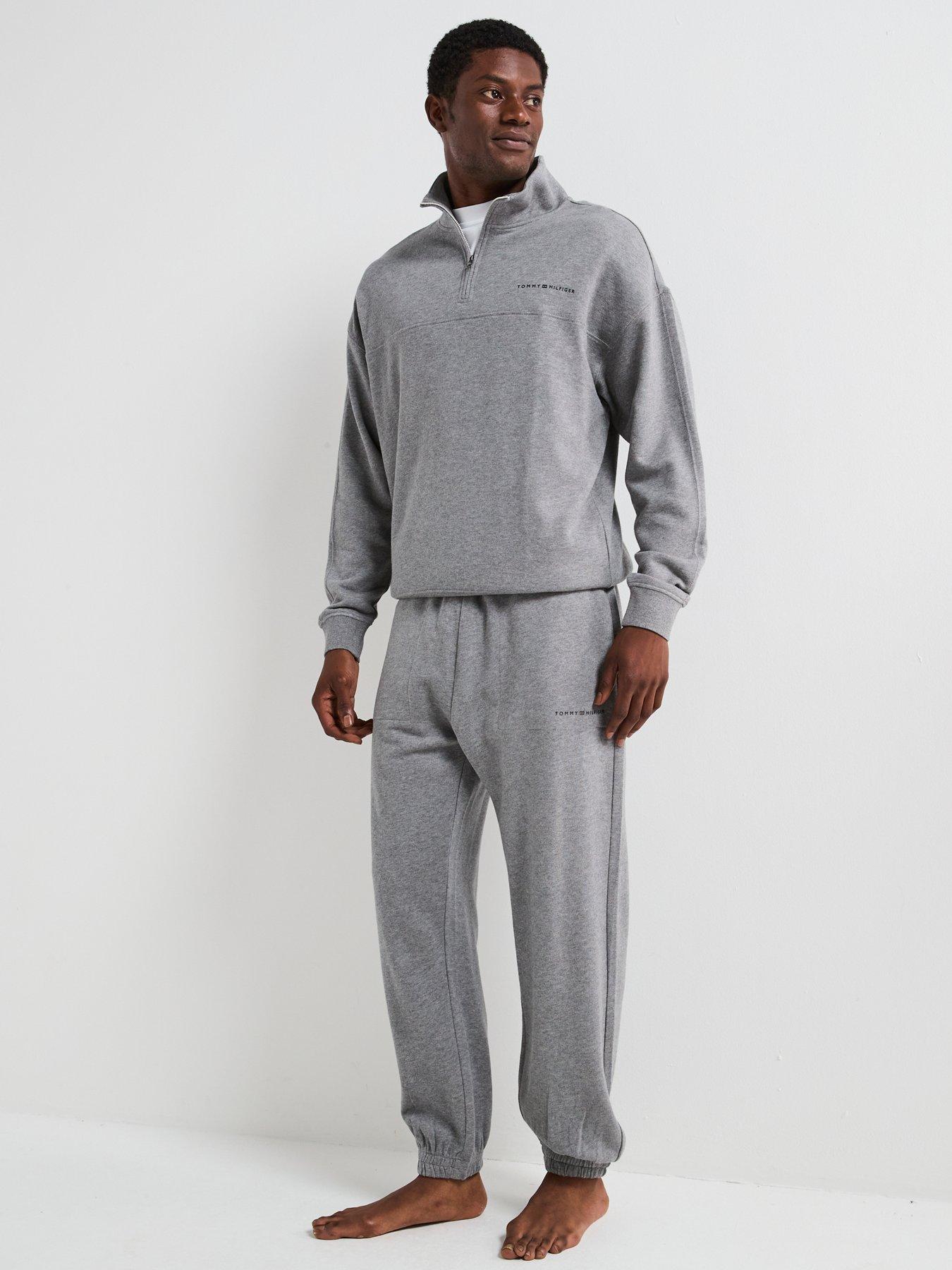  image of tommy-hilfiger-loungewear-original-quarter-zip-sweat-grey
