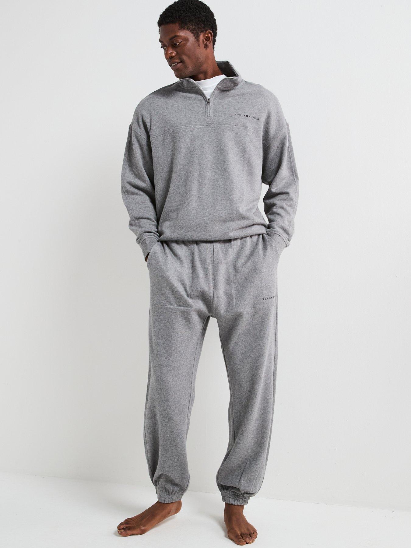  image of tommy-hilfiger-loungewear-original-quarter-zip-sweat-grey