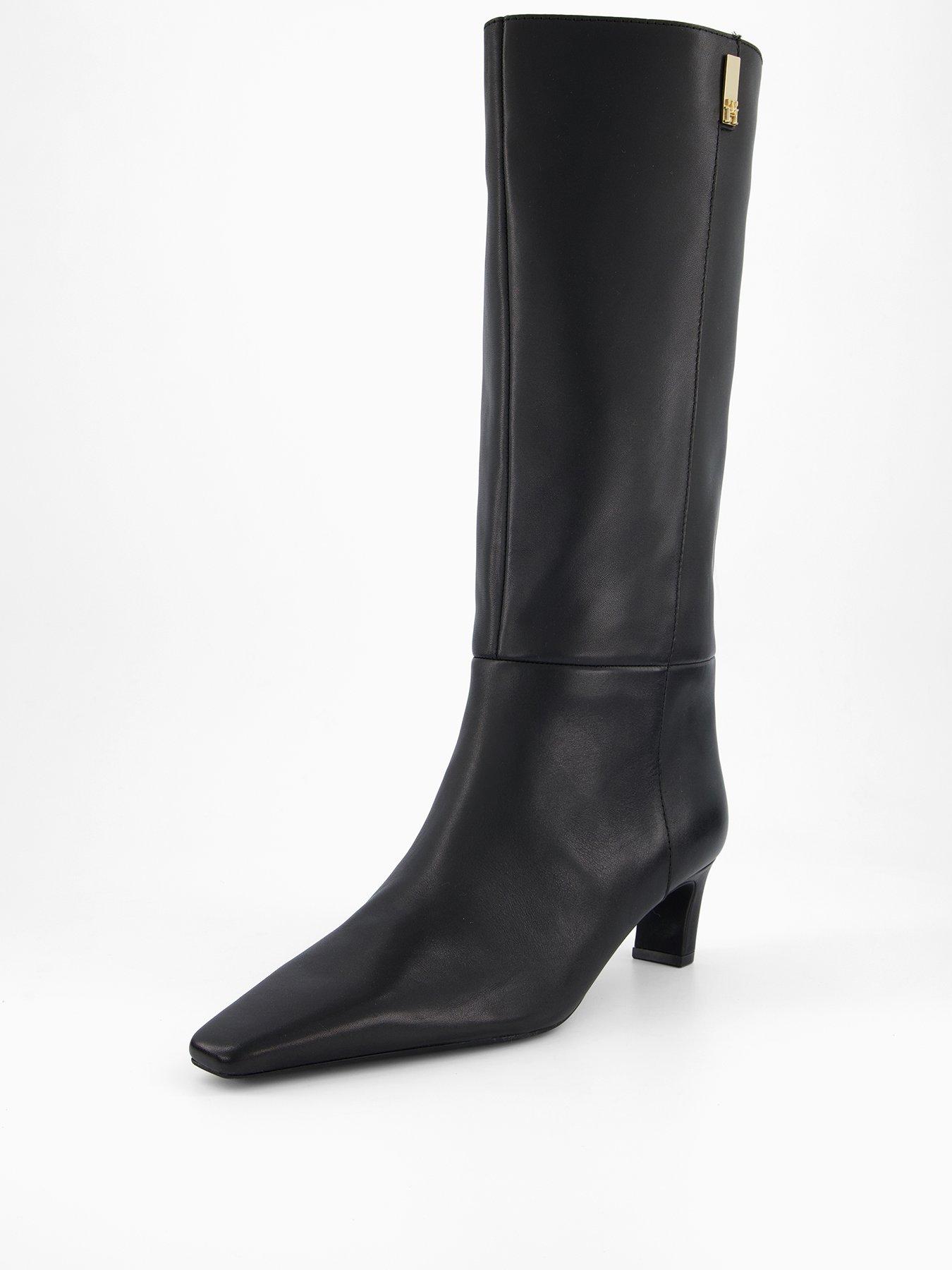  image of tommy-hilfiger-kitten-heel-long-boot-black
