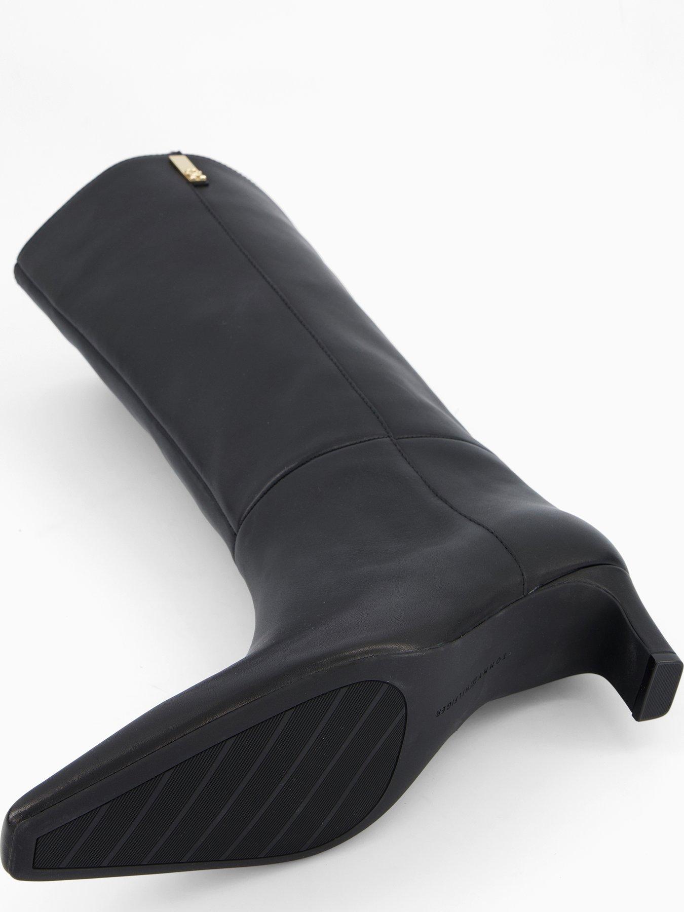  image of tommy-hilfiger-kitten-heel-long-boot-black