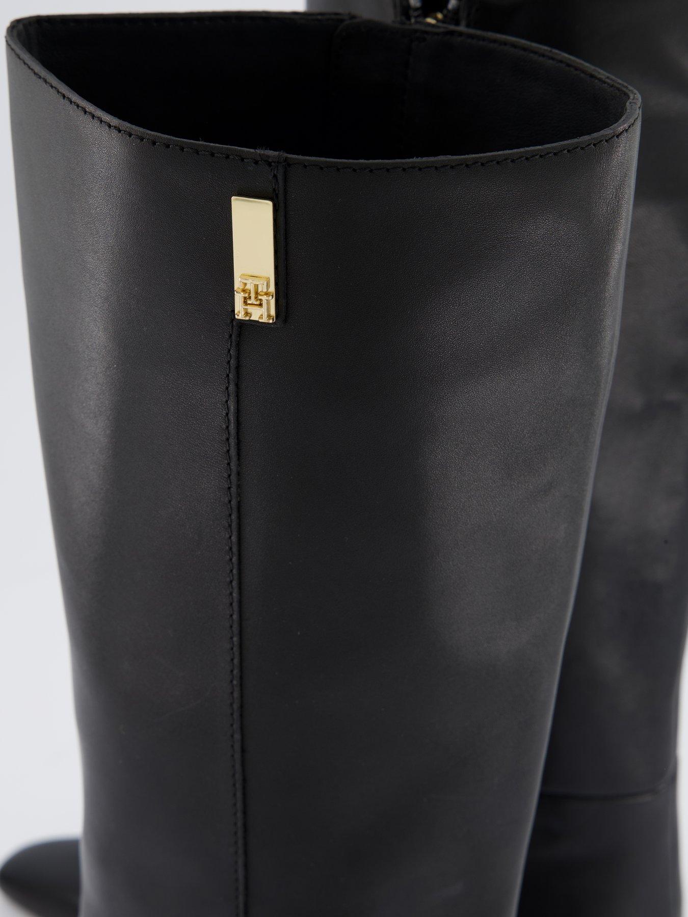  image of tommy-hilfiger-kitten-heel-long-boot-black