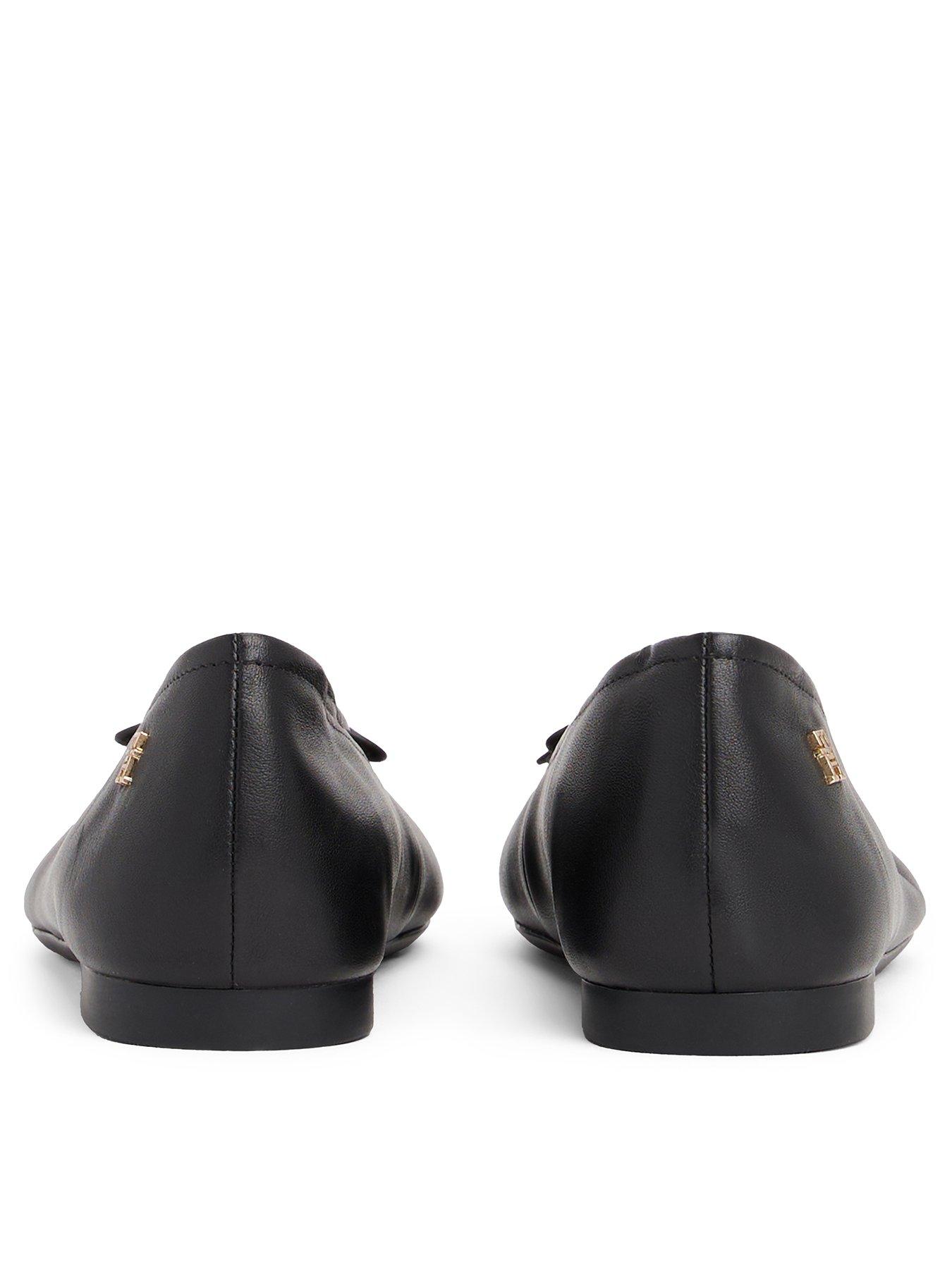 Image 3 of 6 of Tommy Hilfiger Patent Toe-Cap Leather Ballerina Shoe - Black