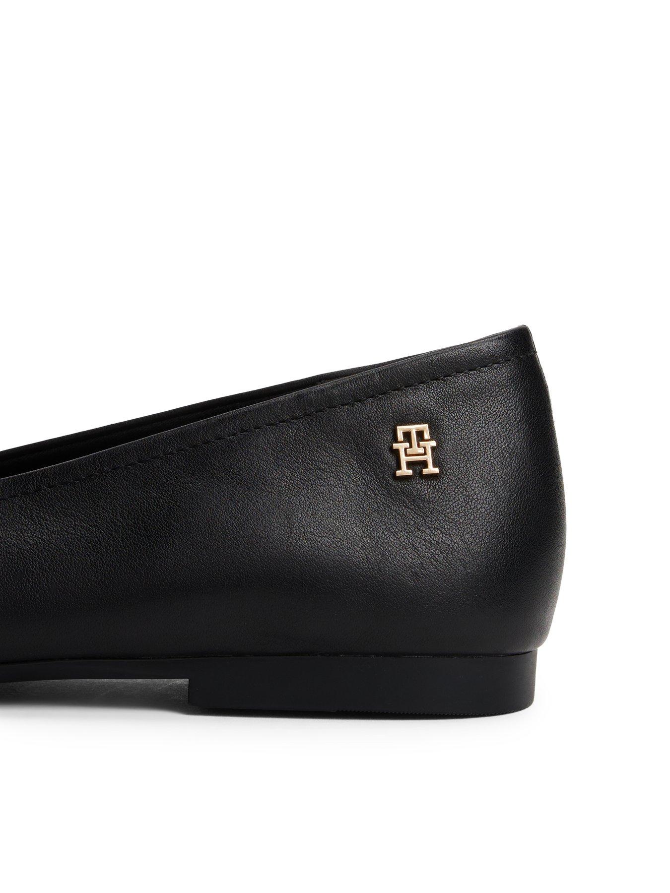 Image 5 of 6 of Tommy Hilfiger Patent Toe-Cap Leather Ballerina Shoe - Black