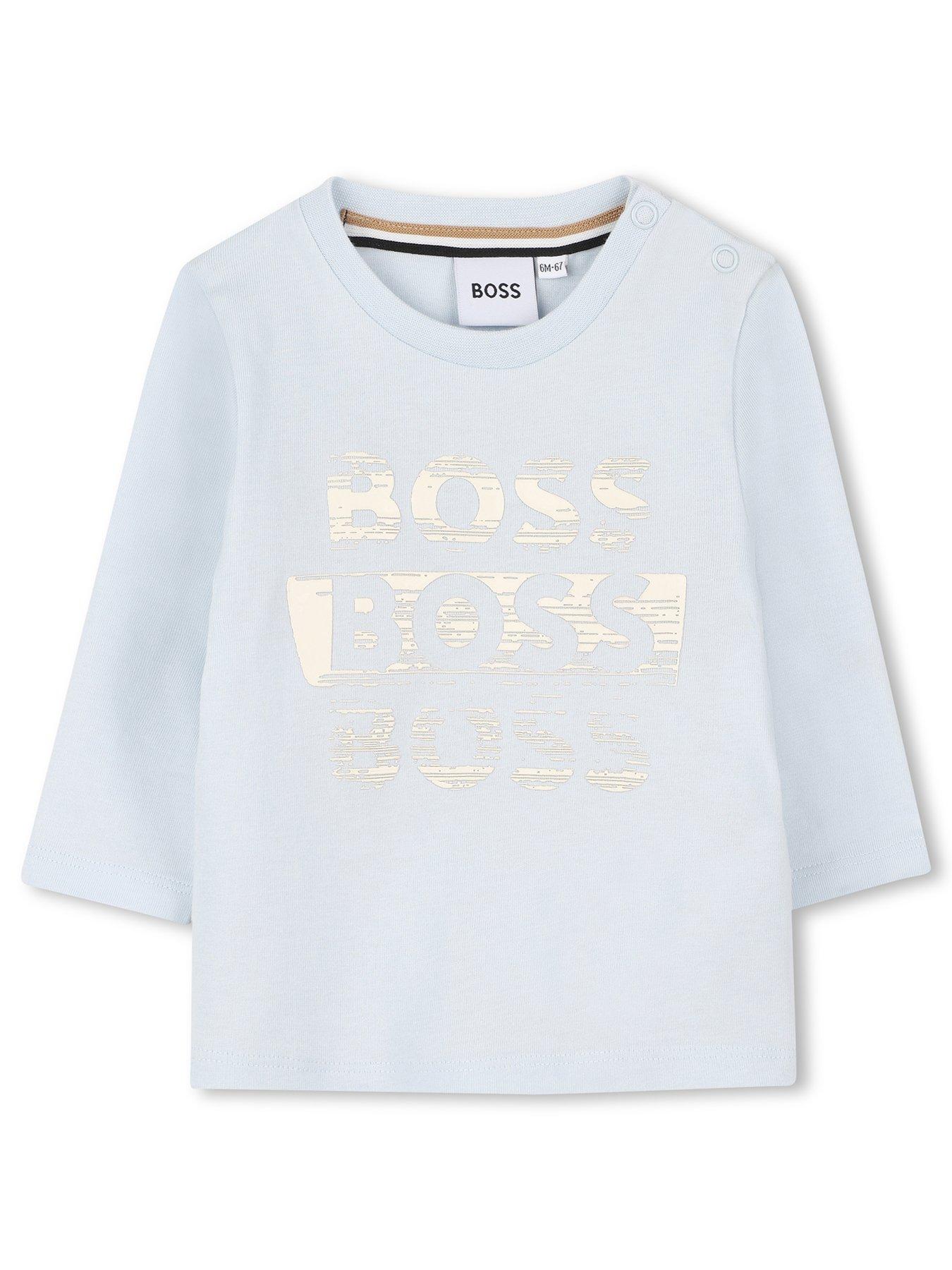 front image of boss-baby-boys-multi-logo-long-sleeve-t-shirt-light-blue