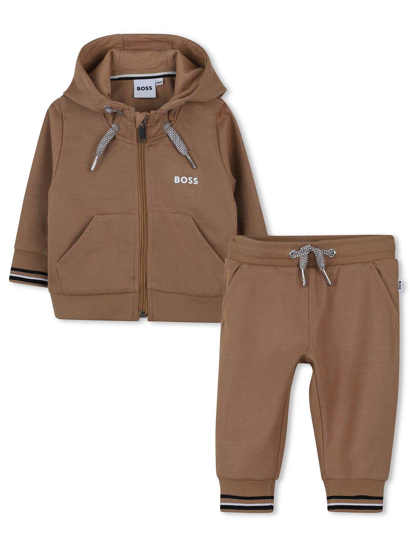 BOSS Baby Boys Zip Through Tracksuit - Beige