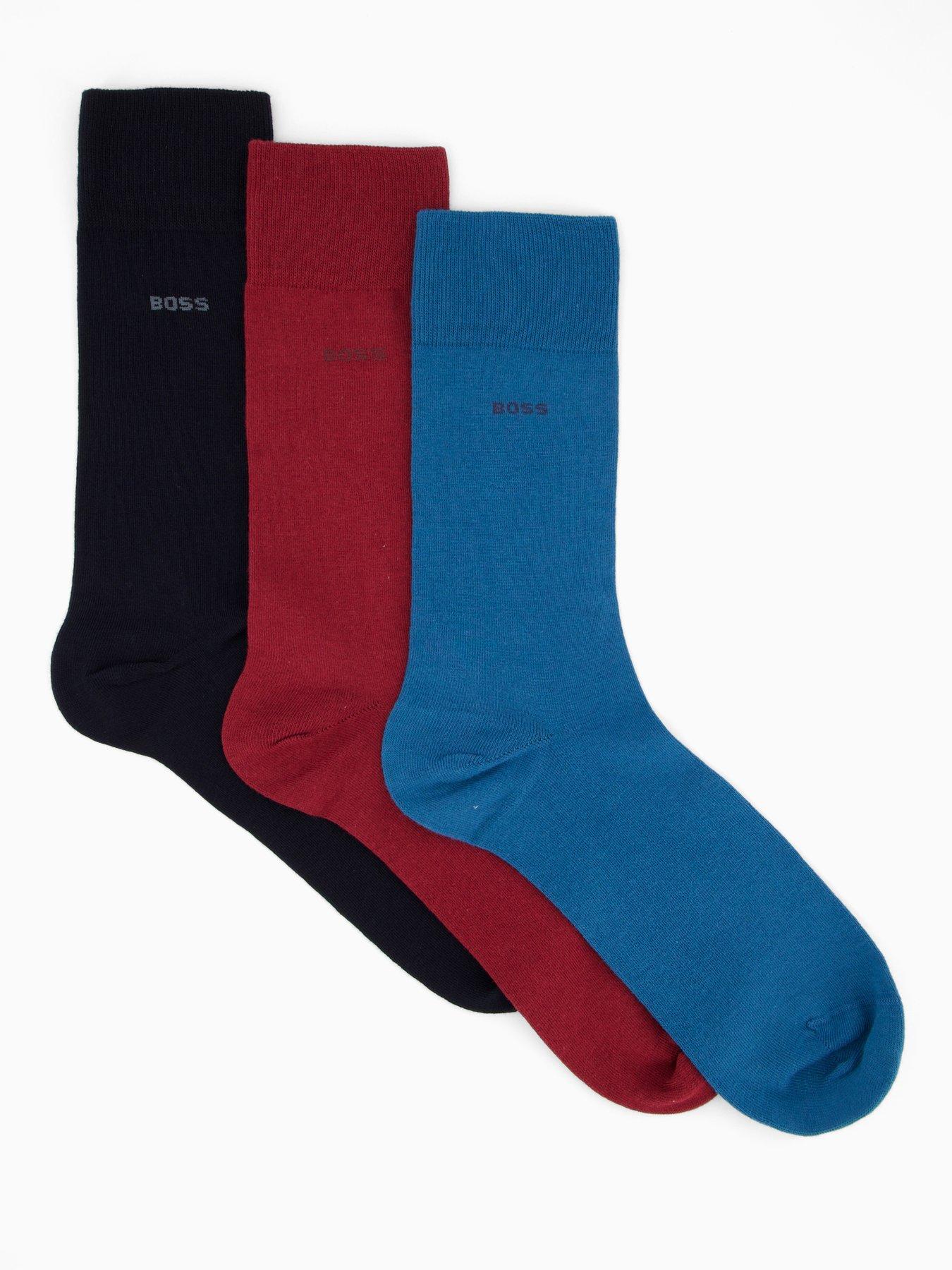 front image of boss-bodywear-3-pack-logo-crew-socks-multi