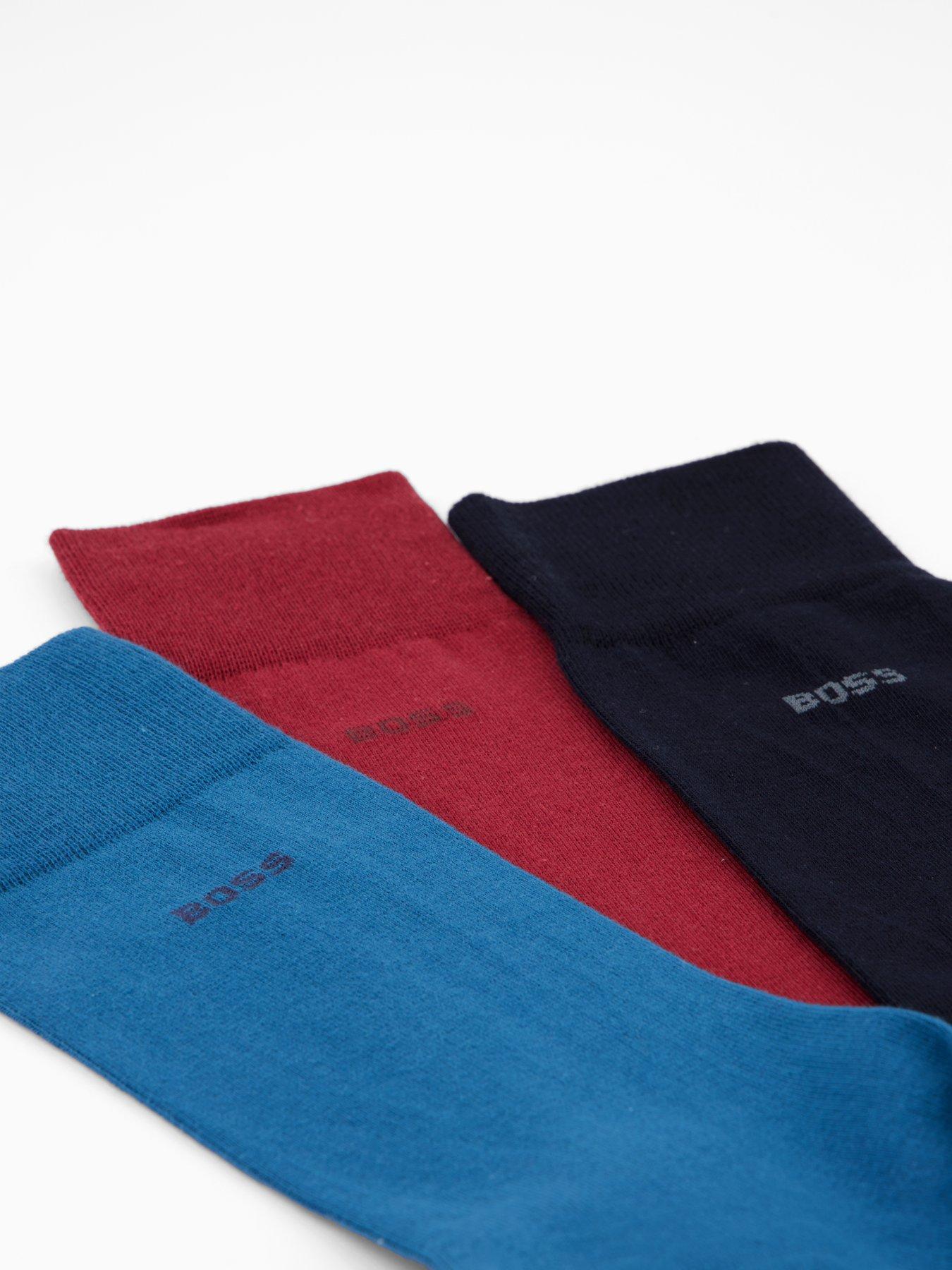 Image 2 of 3 of BOSS Bodywear 3 Pack Logo Crew Socks - Multi