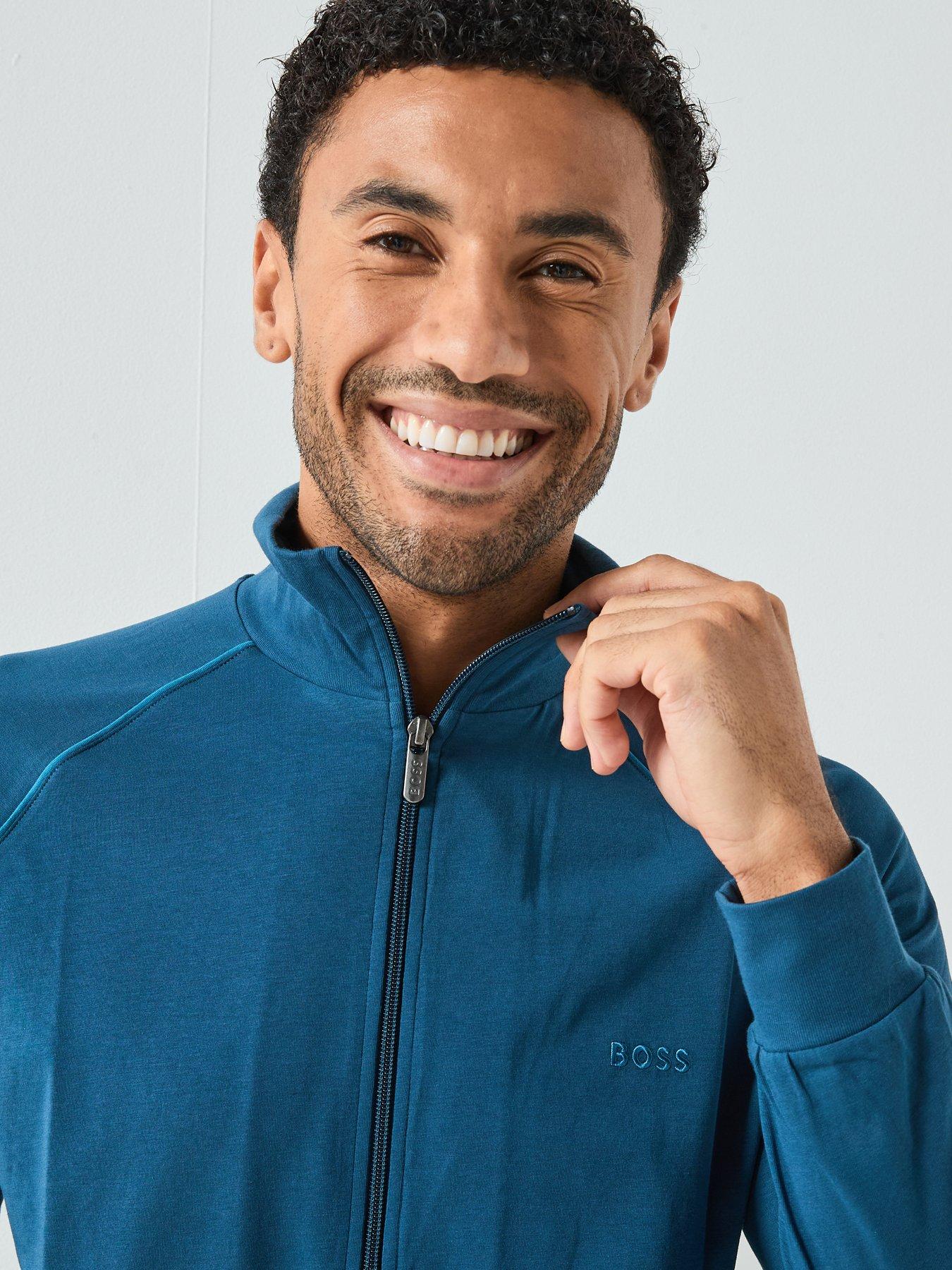 Image 4 of 6 of BOSS Bodywear Mix &amp; Match Lounge Track Top - Blue