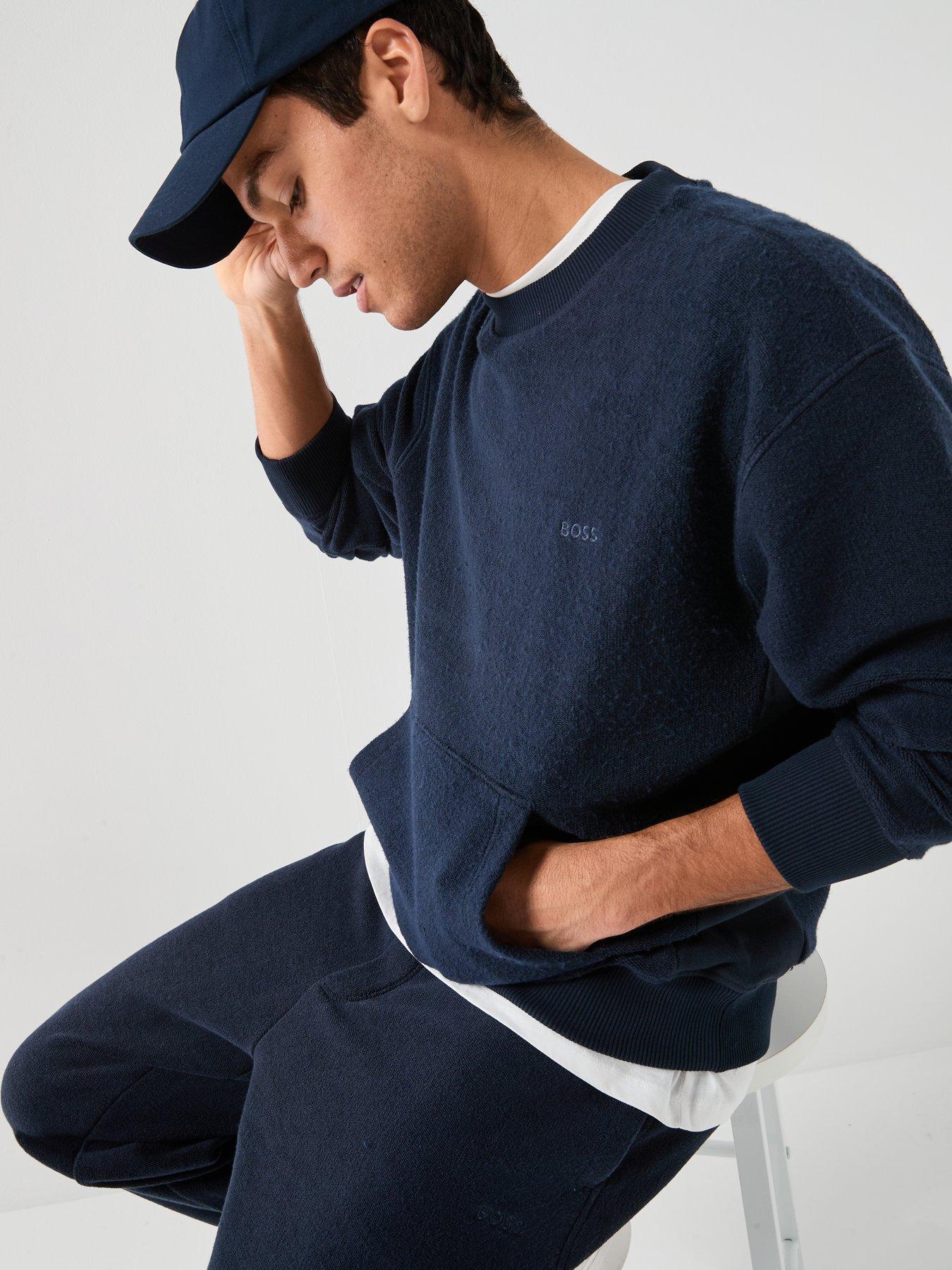  image of boss-winterbrush-crew-sweatshirt-navy
