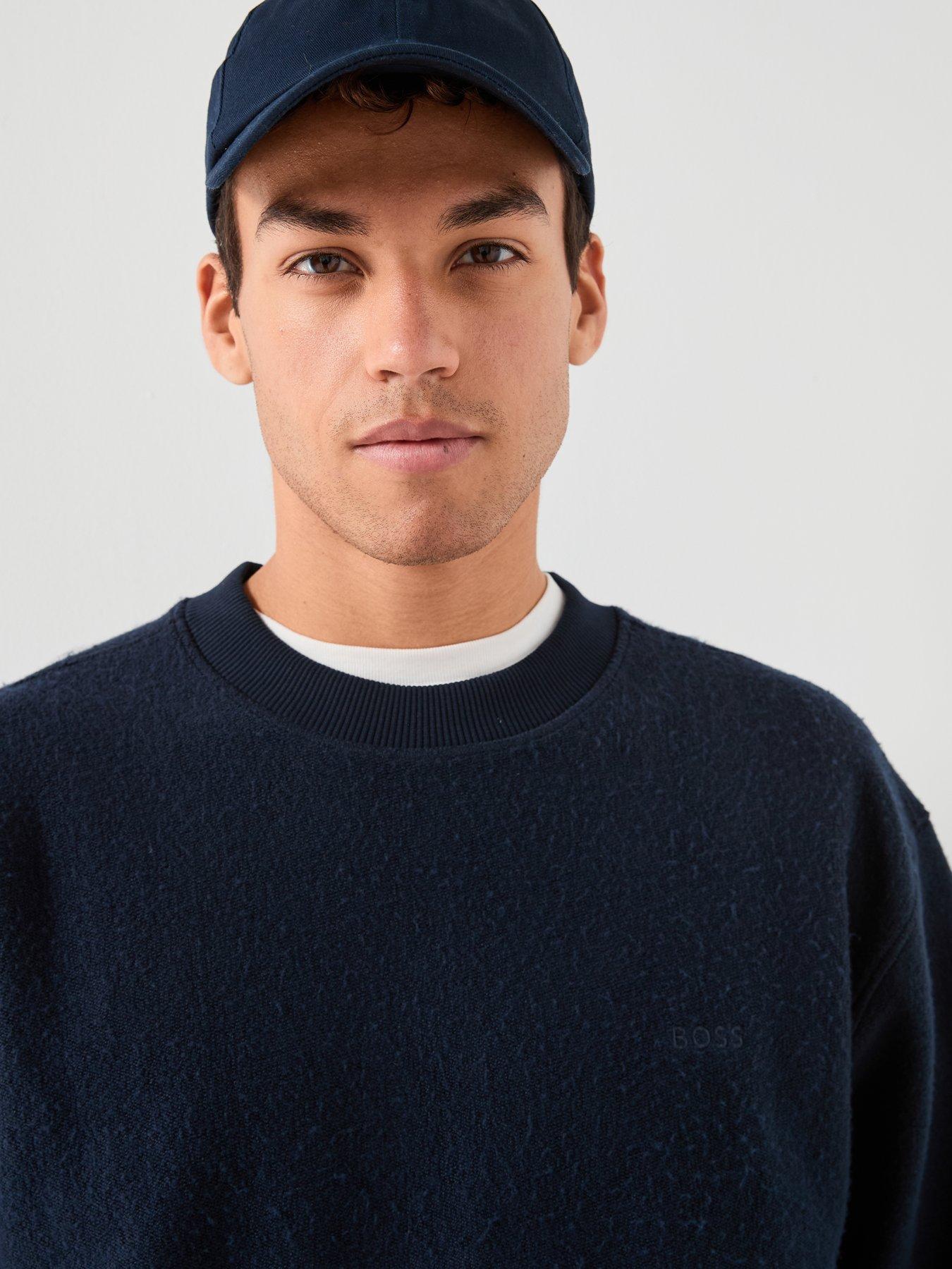  image of boss-winterbrush-crew-sweatshirt-navy