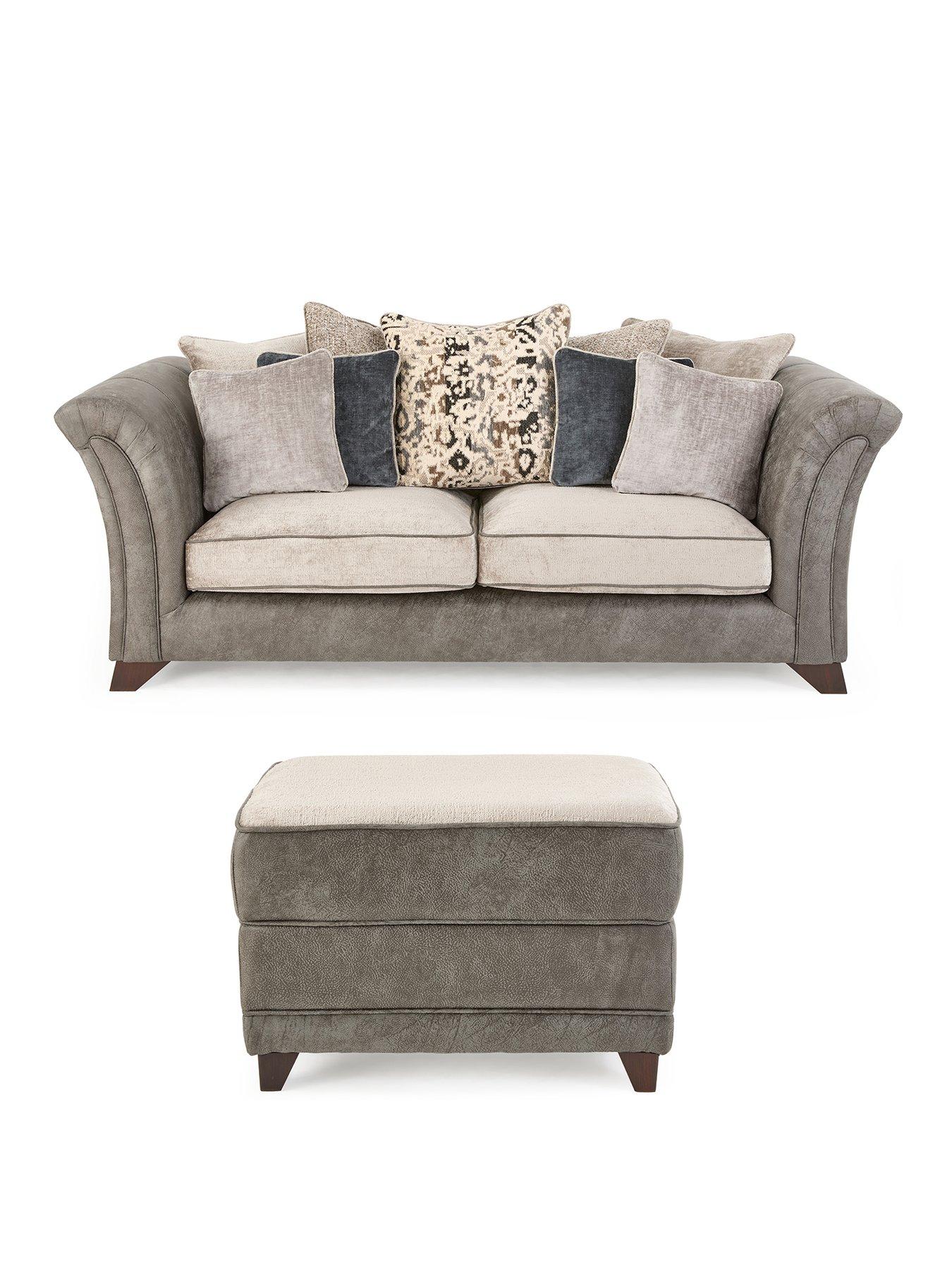 Image 2 of 7 of Very Home Regent Scatter 3 Seater Sofa + Footstool&nbsp;- Made to Order in the UK