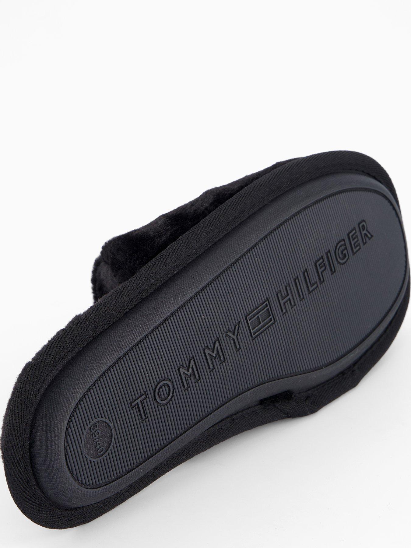  image of tommy-hilfiger-faux-fur-slipper-black